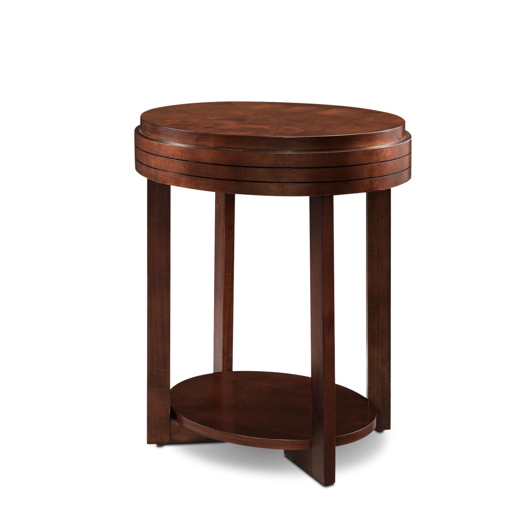 Leick Favorite Finds Oval Wood End Table in Chocolate Cherry