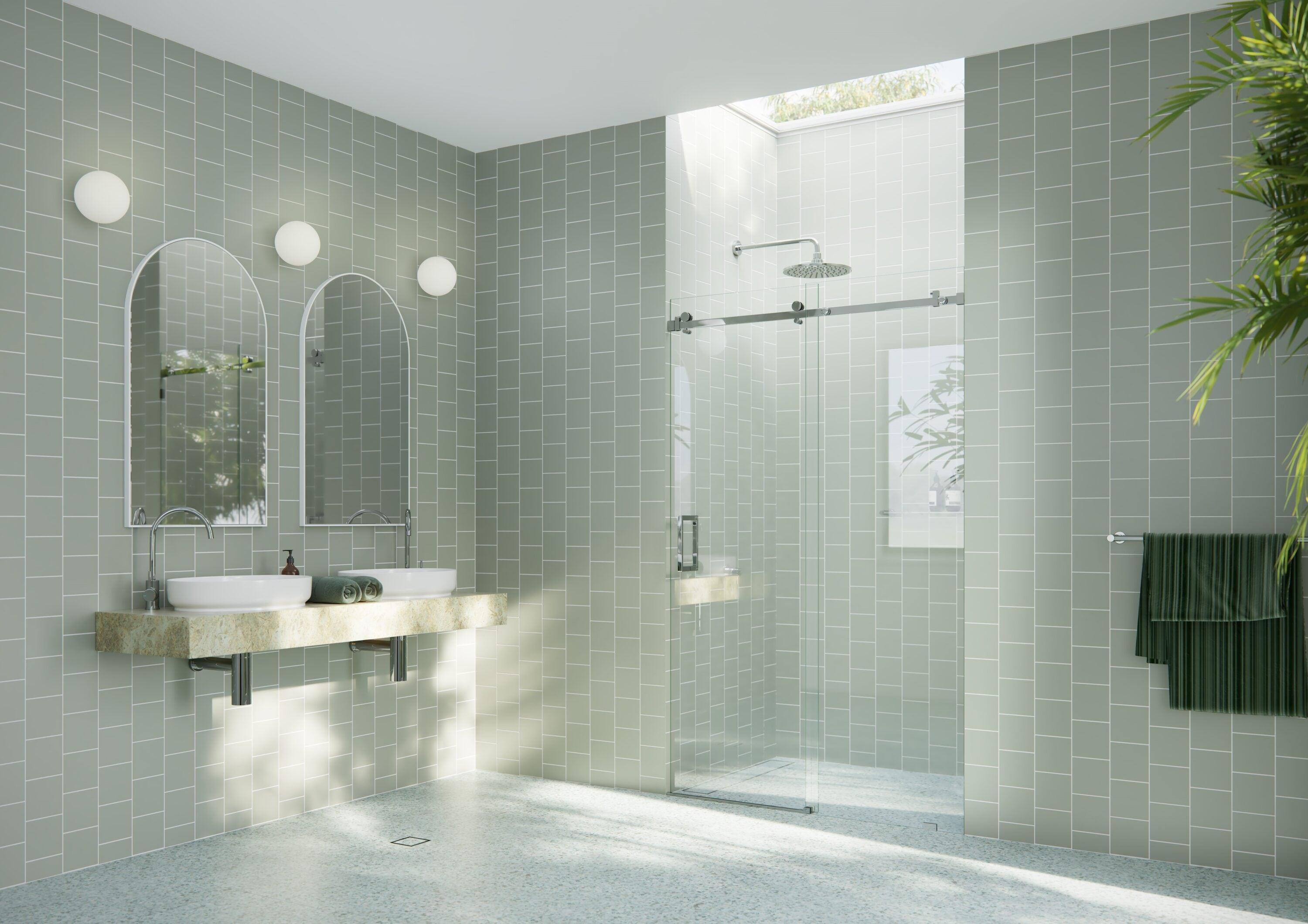 Astro 44 - 48 in. x 78 in. Fully Frameless Glass Sliding Shower Door