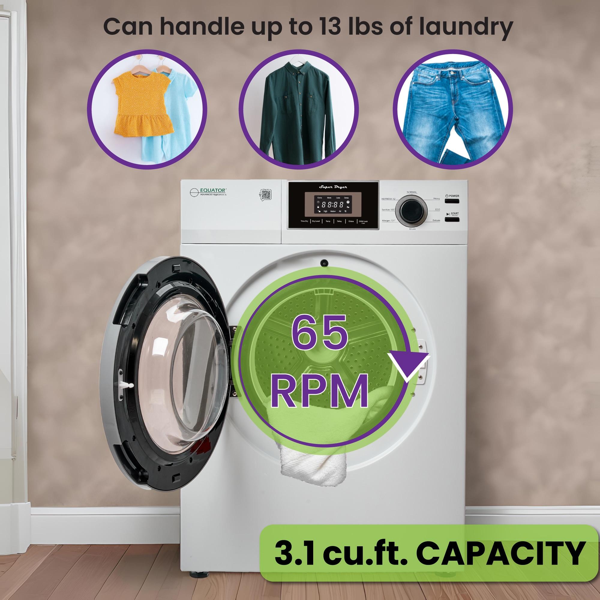 Equator Compact 24 In Vented Dryer 3.1cf/13lb Sensor Sanitize Shoes 110v/1500w