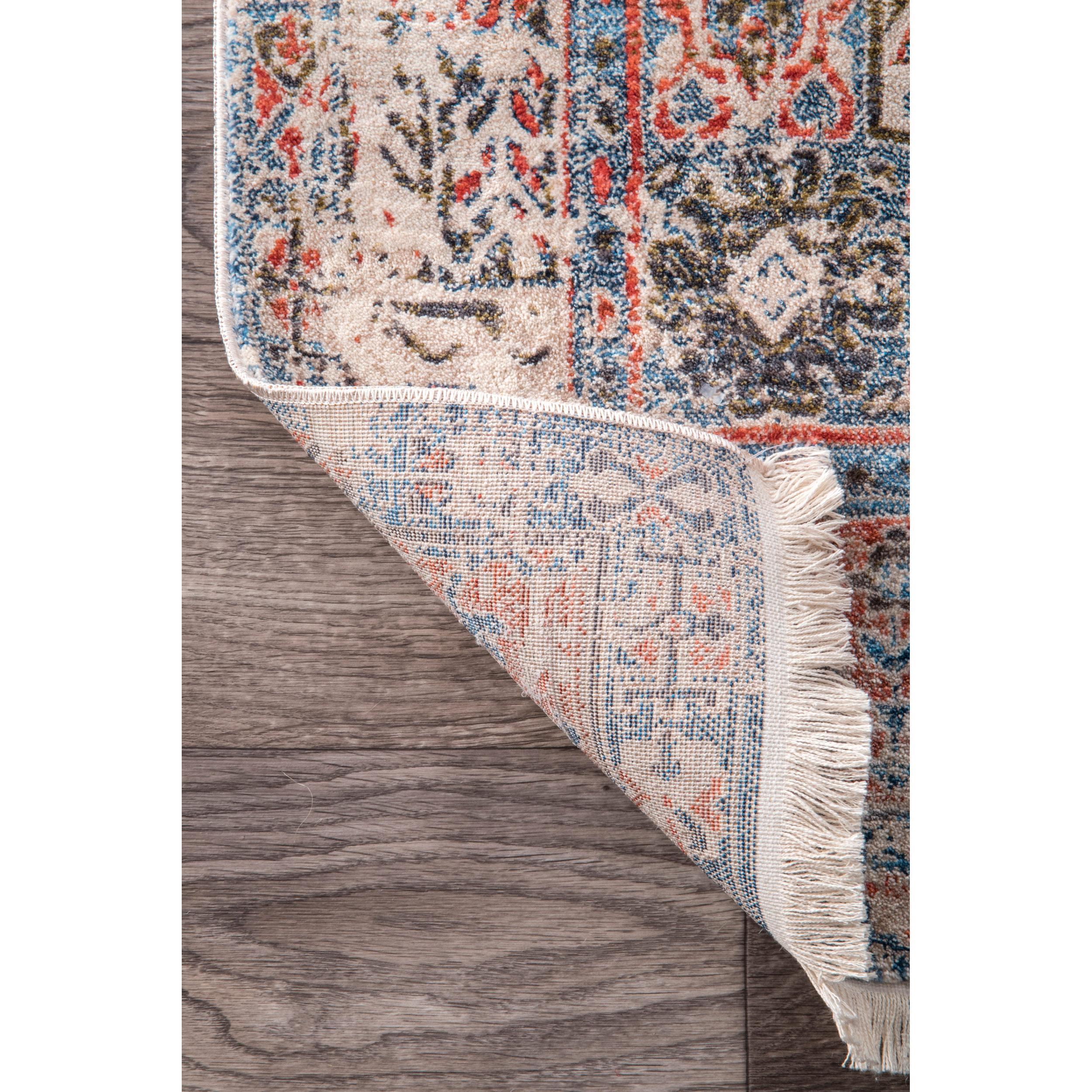 Nuloom Farley Oriental/Persian 4x6 Indoor Area Rug for Living Room Bedroom Dining Room Kitchen, Blue/Multicolor