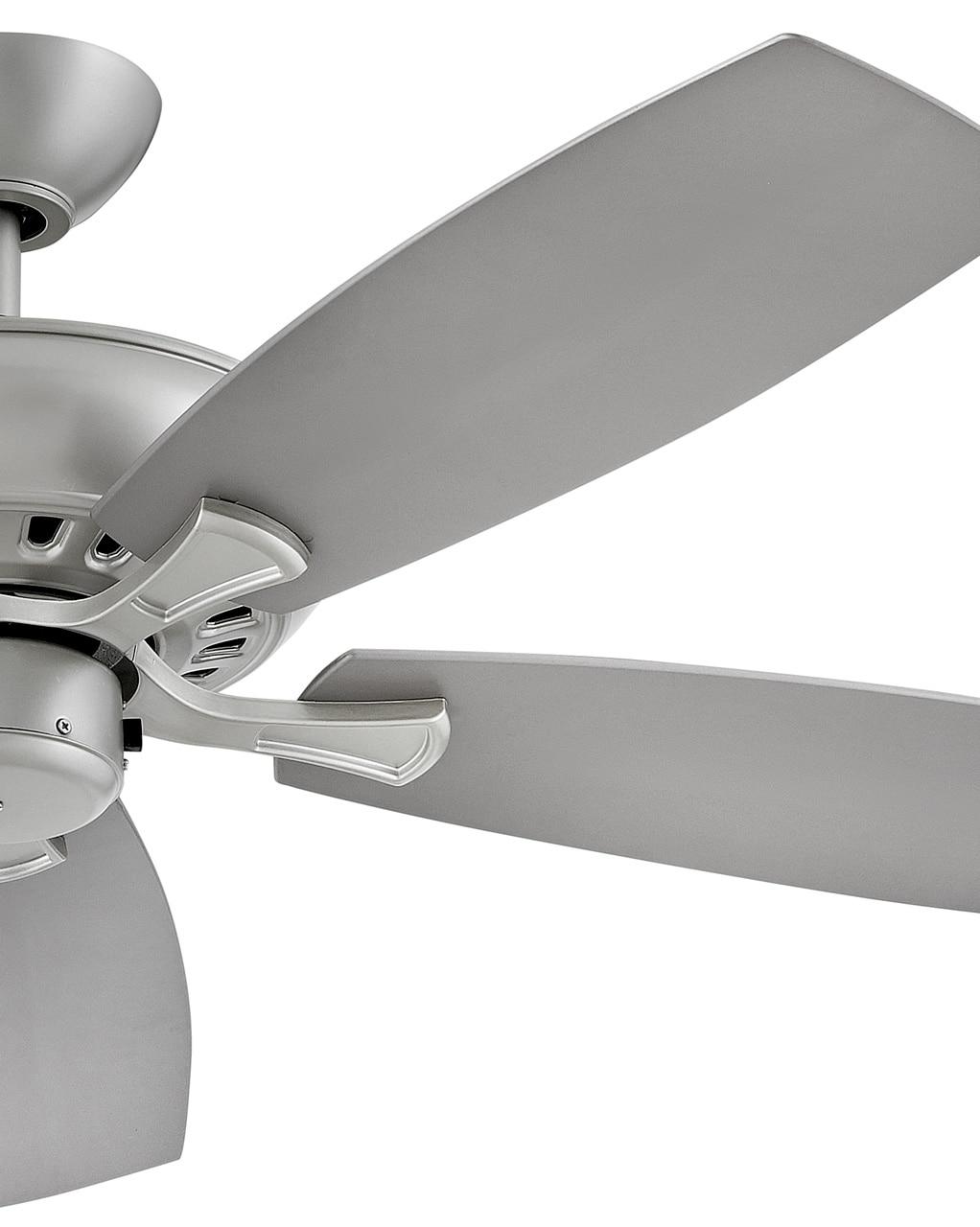 52" Brushed Nickel Ceiling Fan with Silver Composite Blades