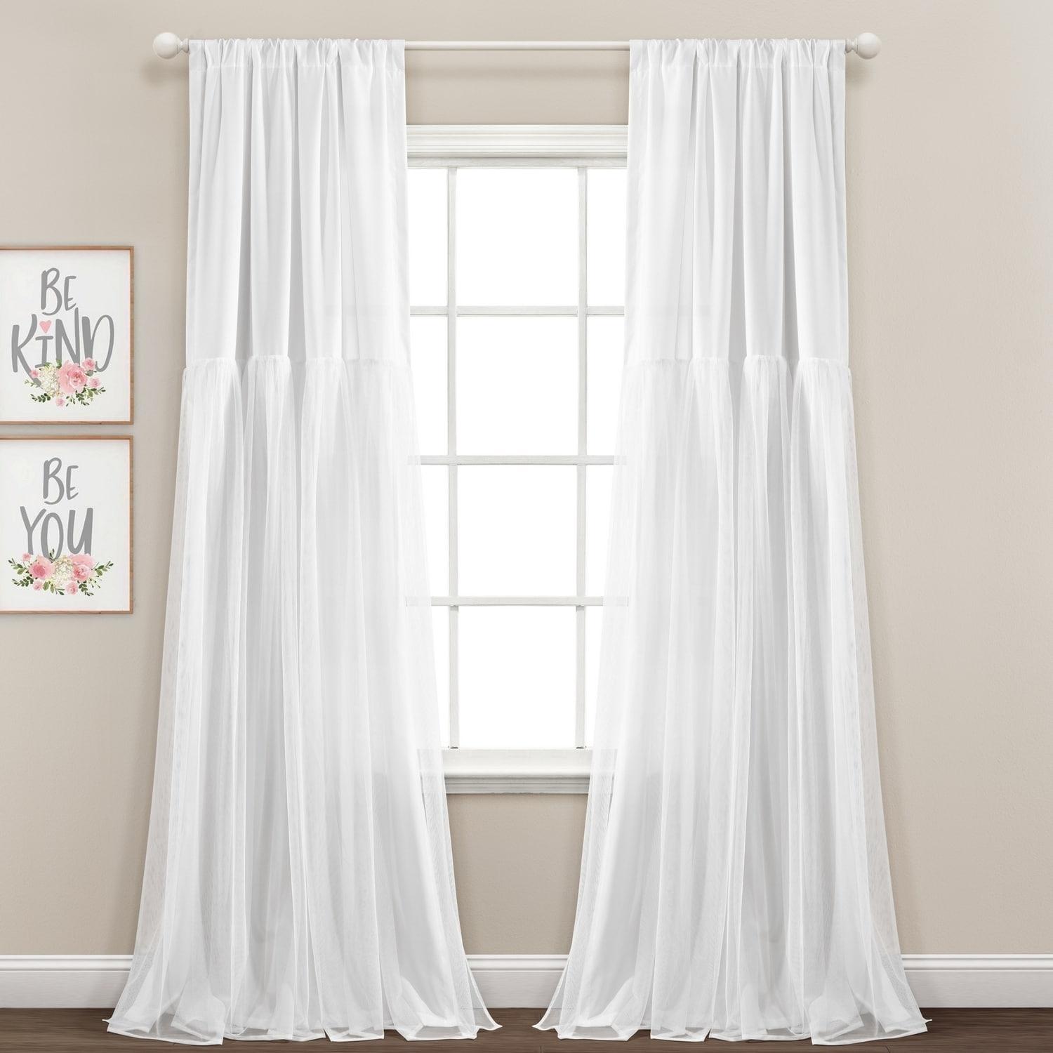 Lush Decor Polyester Semi Sheer Curtain Pair (Set of 2)
