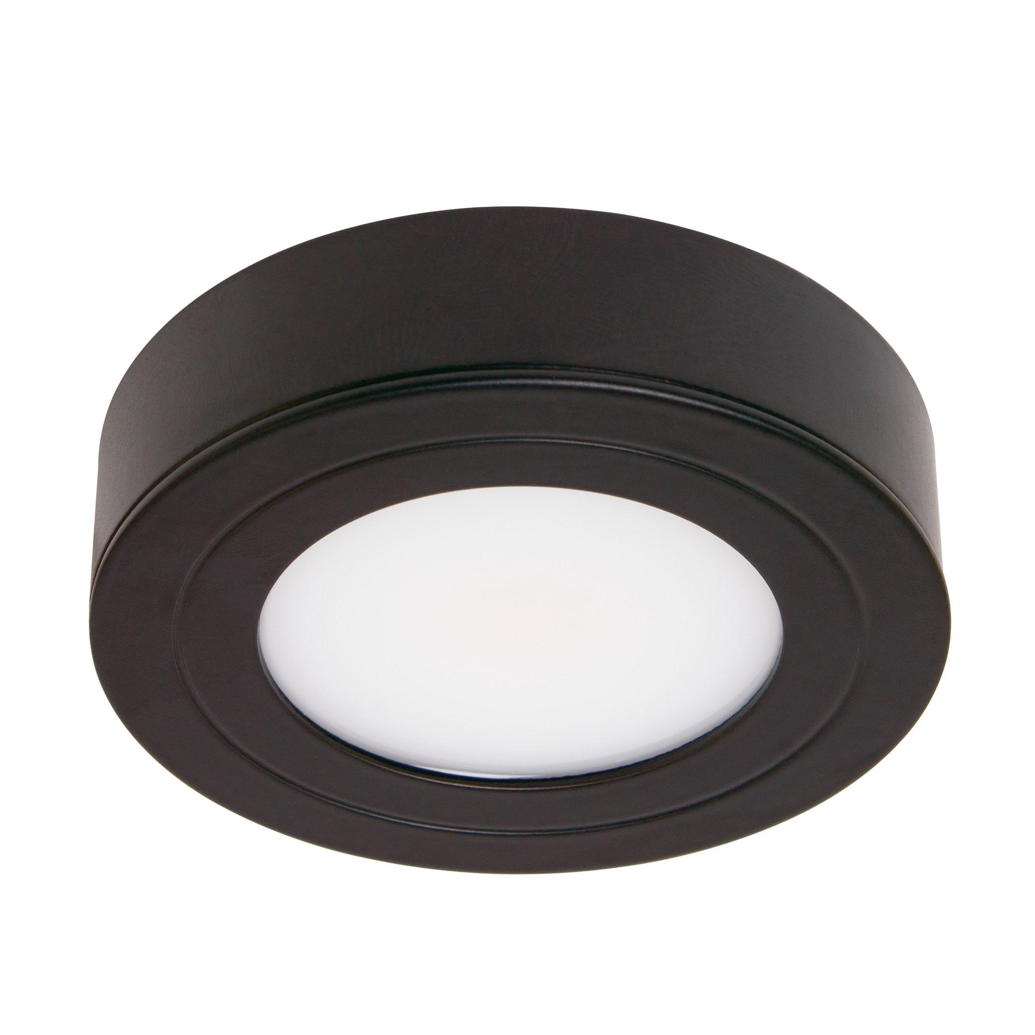 PureVue White Under Cabinet LED Puck Light, 3000K, Black