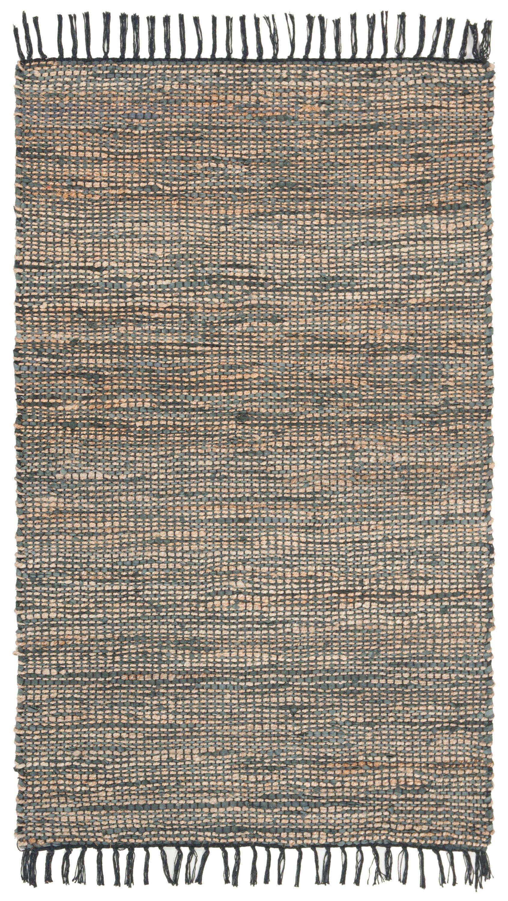 Vintage Leather VTL203 Hand Woven Area Rug - Grey - 4'x6' - Safavieh.