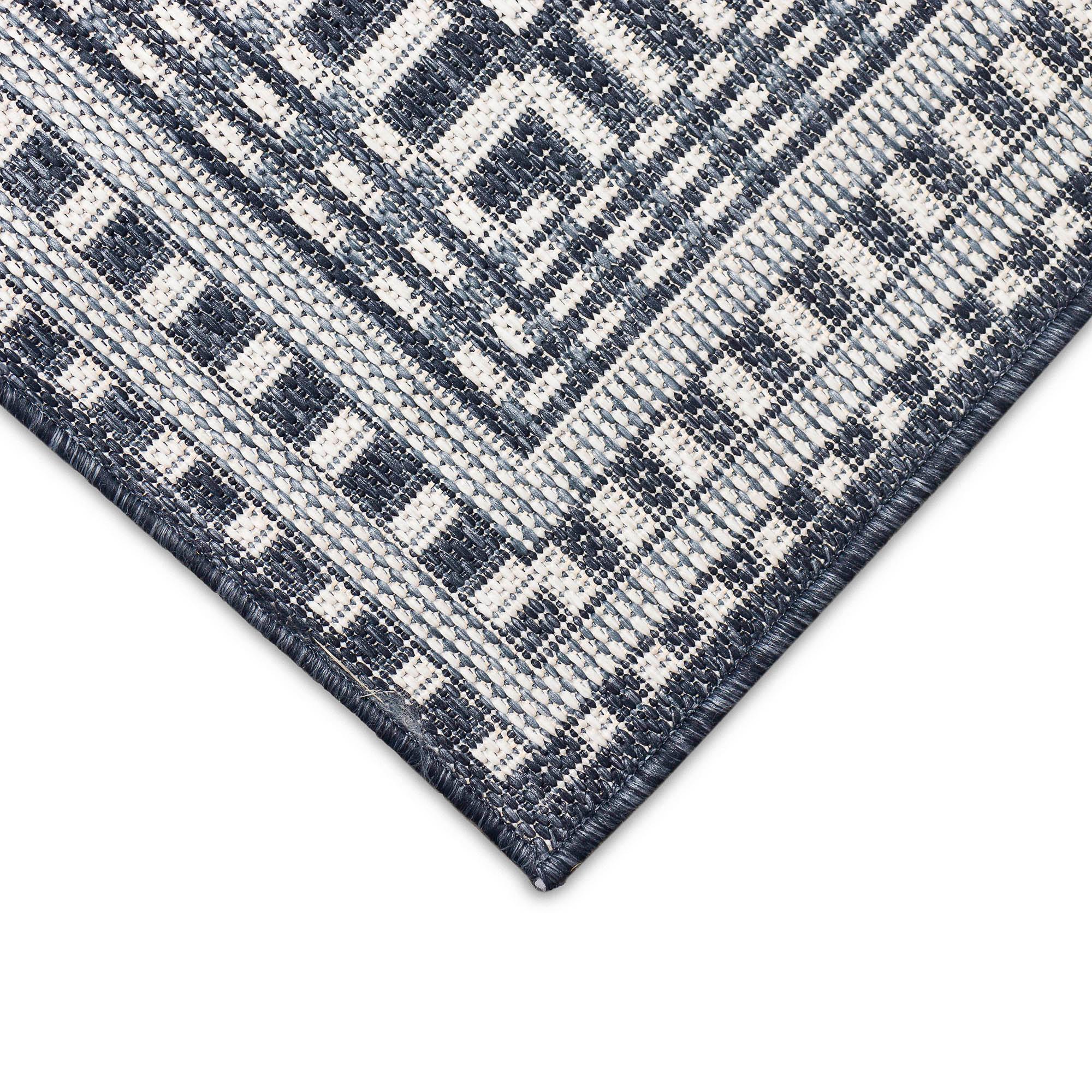 Liora Manne Malibu Etched Border Indoor/Outdoor Rug Navy 3'3" x 4'11"