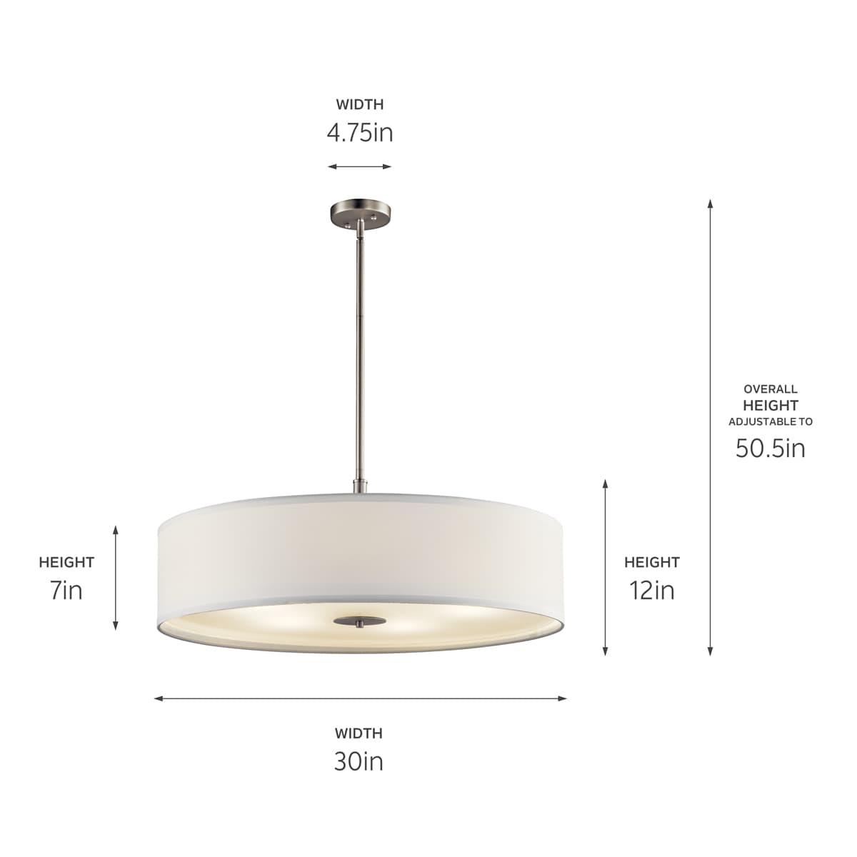 42196NI-Kichler Lighting-5 light Pendant - with Transitional inspirations - 12 inches tall by 30 inches wide-Brushed Nickel Finish