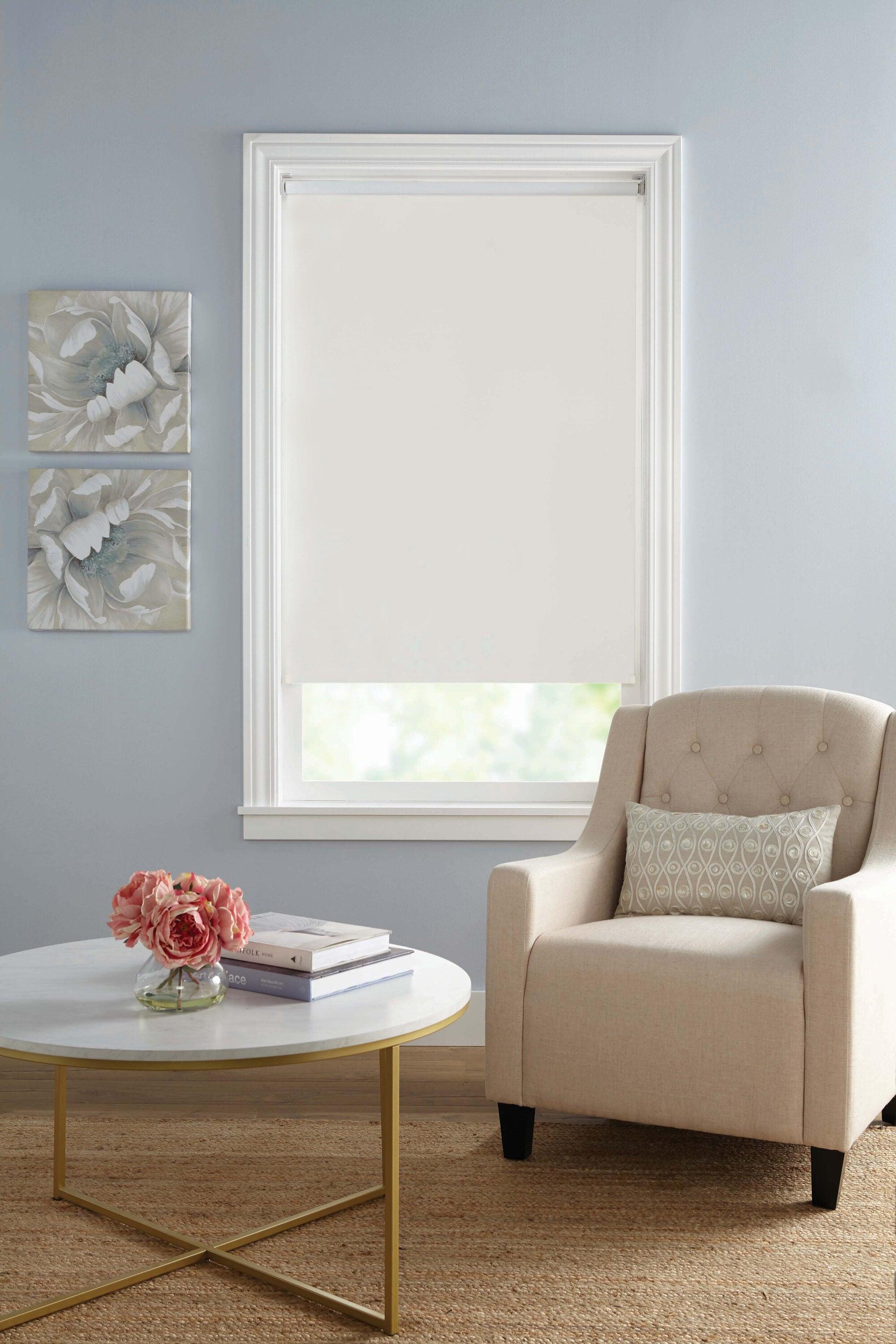 1pc 73"x72" Blackout Slow Release Roller Shade White - Lumi Home Furnishings: Window Blinds, Indoor Wall Mount