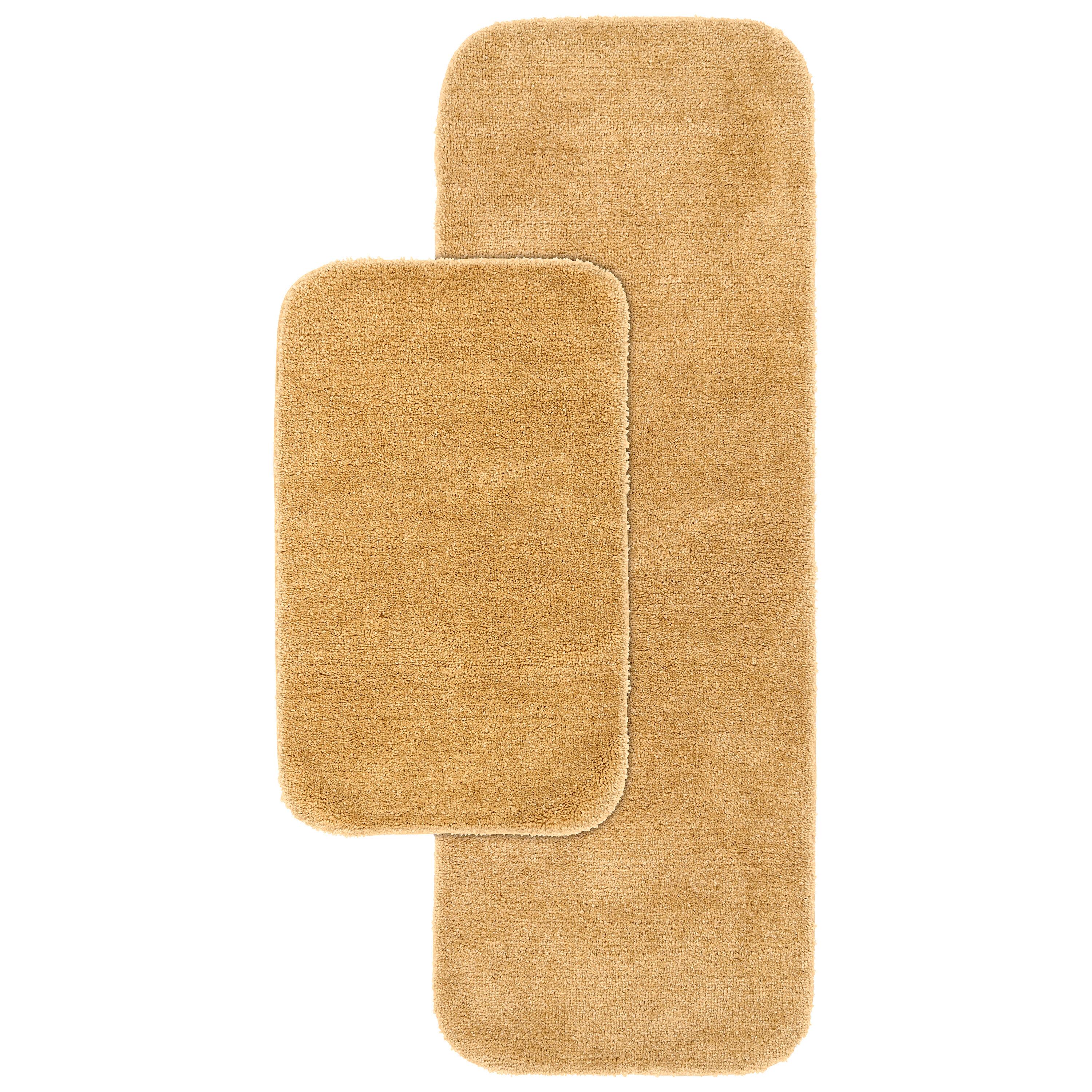 2pc Traditional Nylon Washable Bathroom Rug Set Linen - Garland Rug: Machine Made, Tufted, Latex Backing