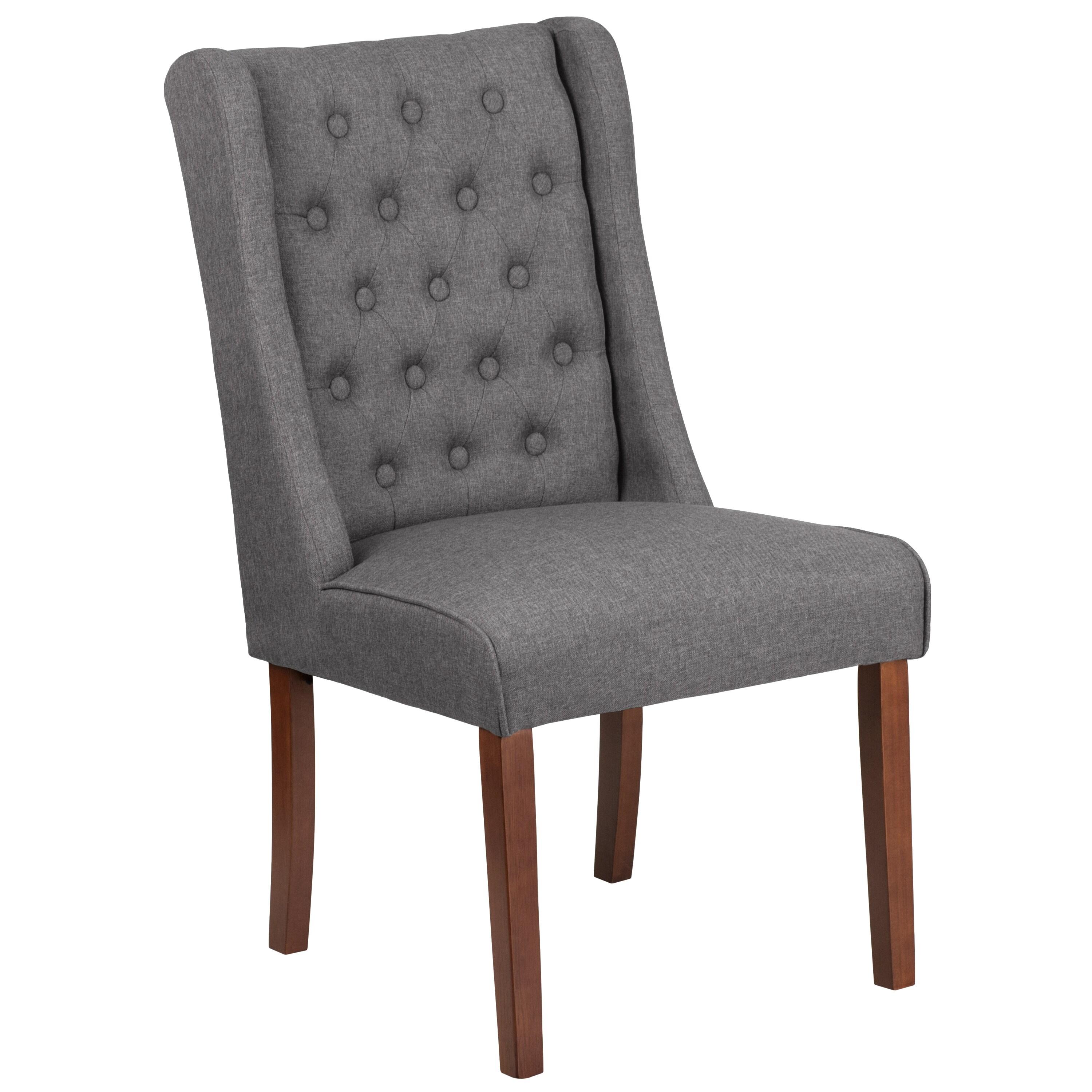 Flash Furniture HERCULES Preston Series Gray Fabric Tufted Parsons Chair