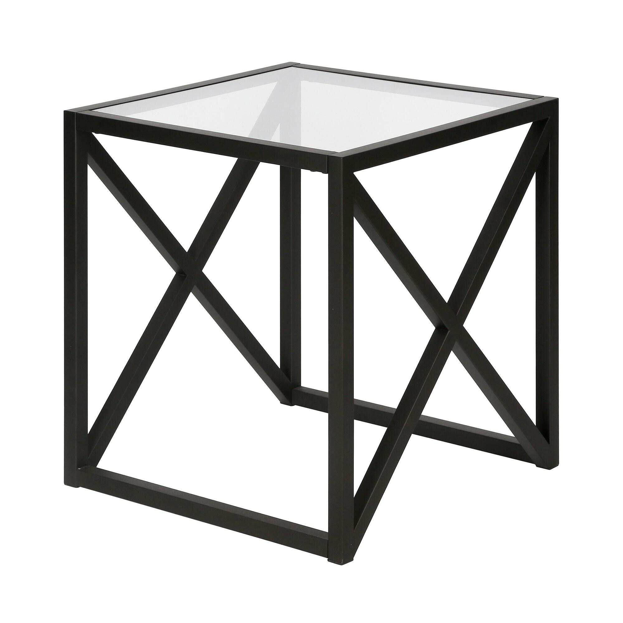Evelyn&Zoe Calix 20" Wide Square Side Table, Blackened Bronze