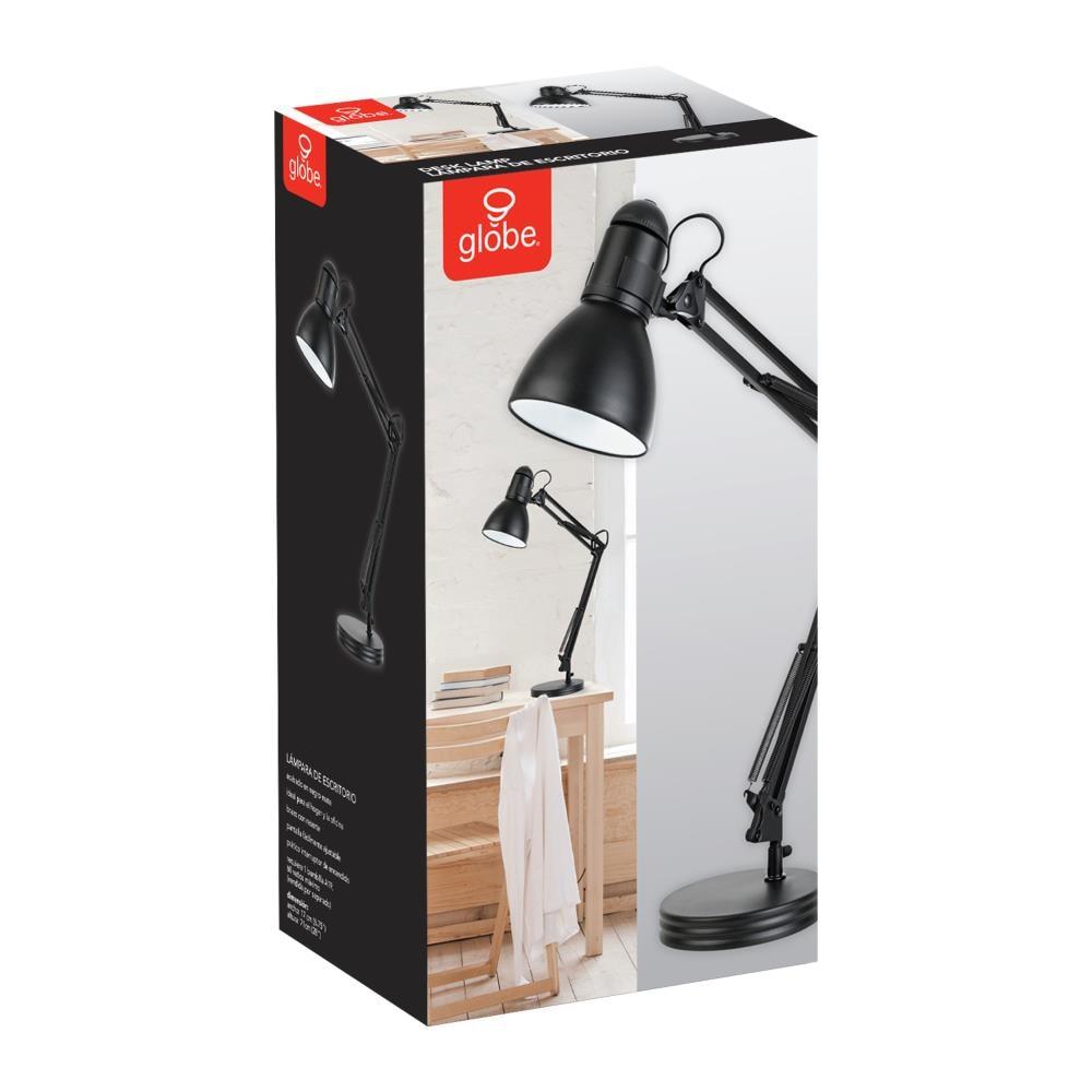 Globe Electric 28" Contemporary Heavy Base Architect Black Swing Arm Desk Lamp, 5698601