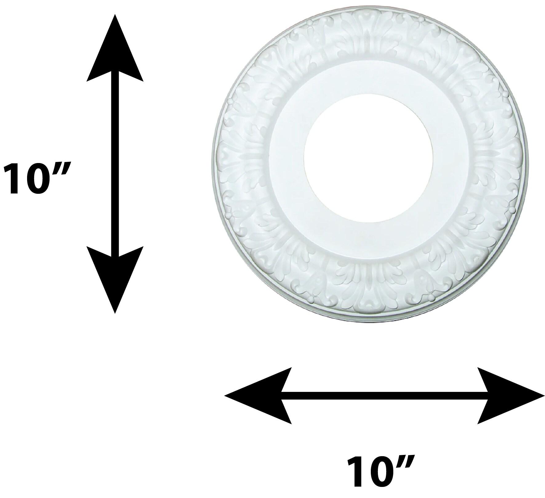 allen + roth 10-Inches W x 10-Inches L Traditional White Composite Whole Ceiling Medallion