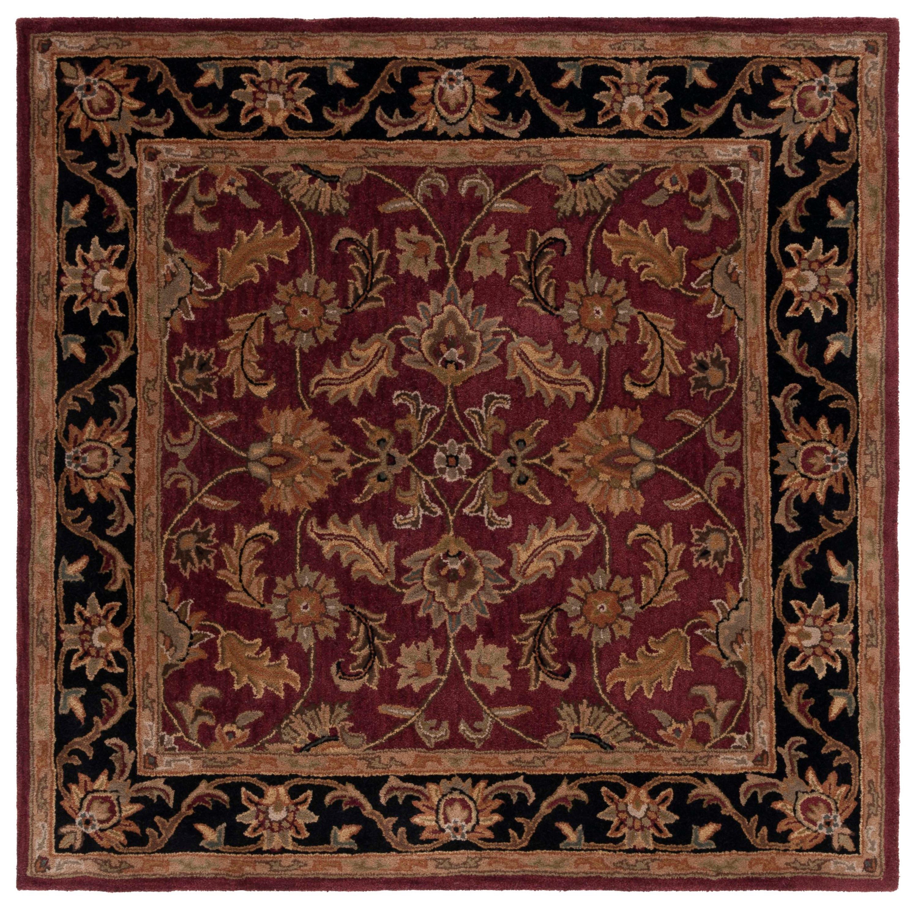 Heritage HG628 Hand Tufted Area Rug - Red/Black - 4'x4' - Safavieh.