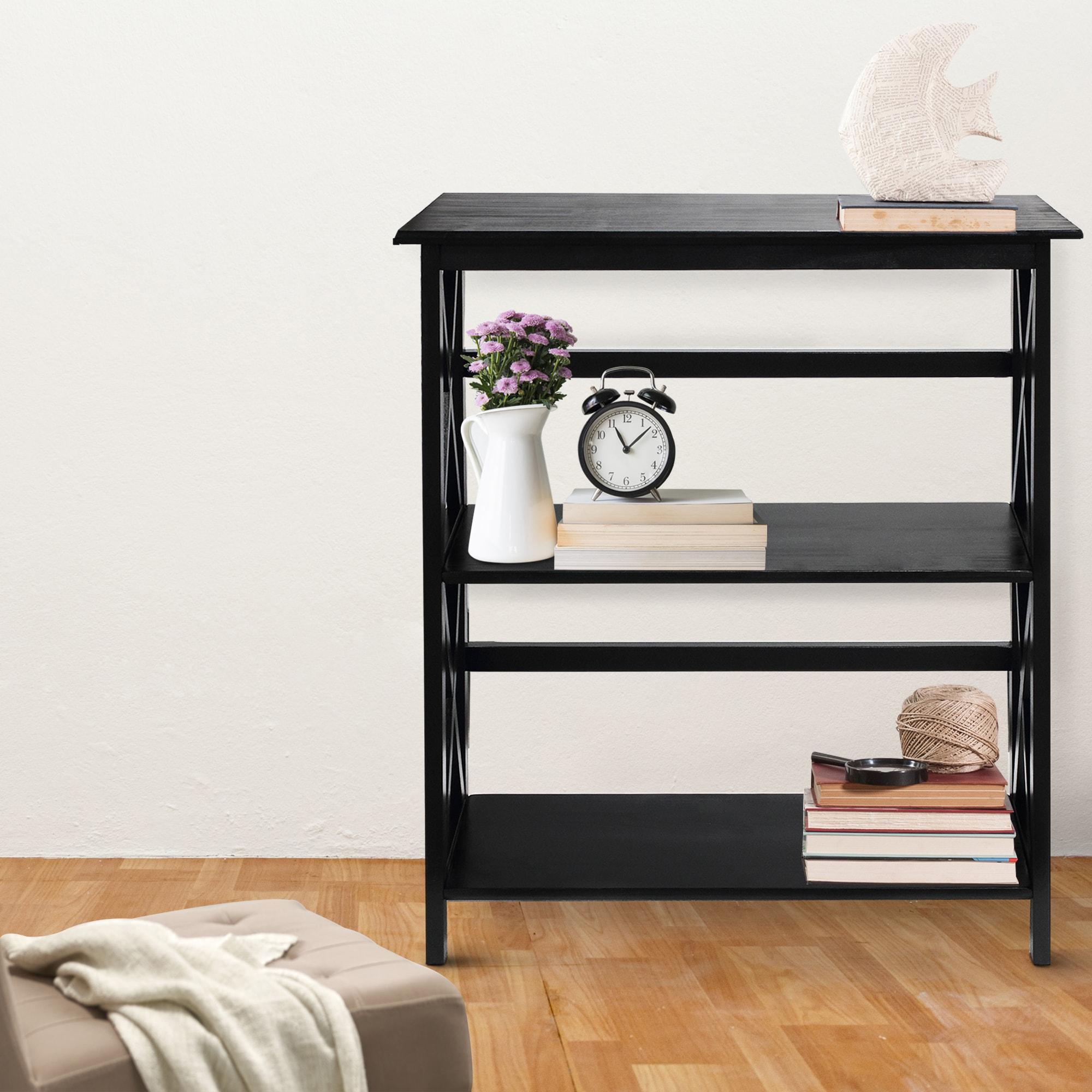 Montego 3-Shelf Bookcase-Black