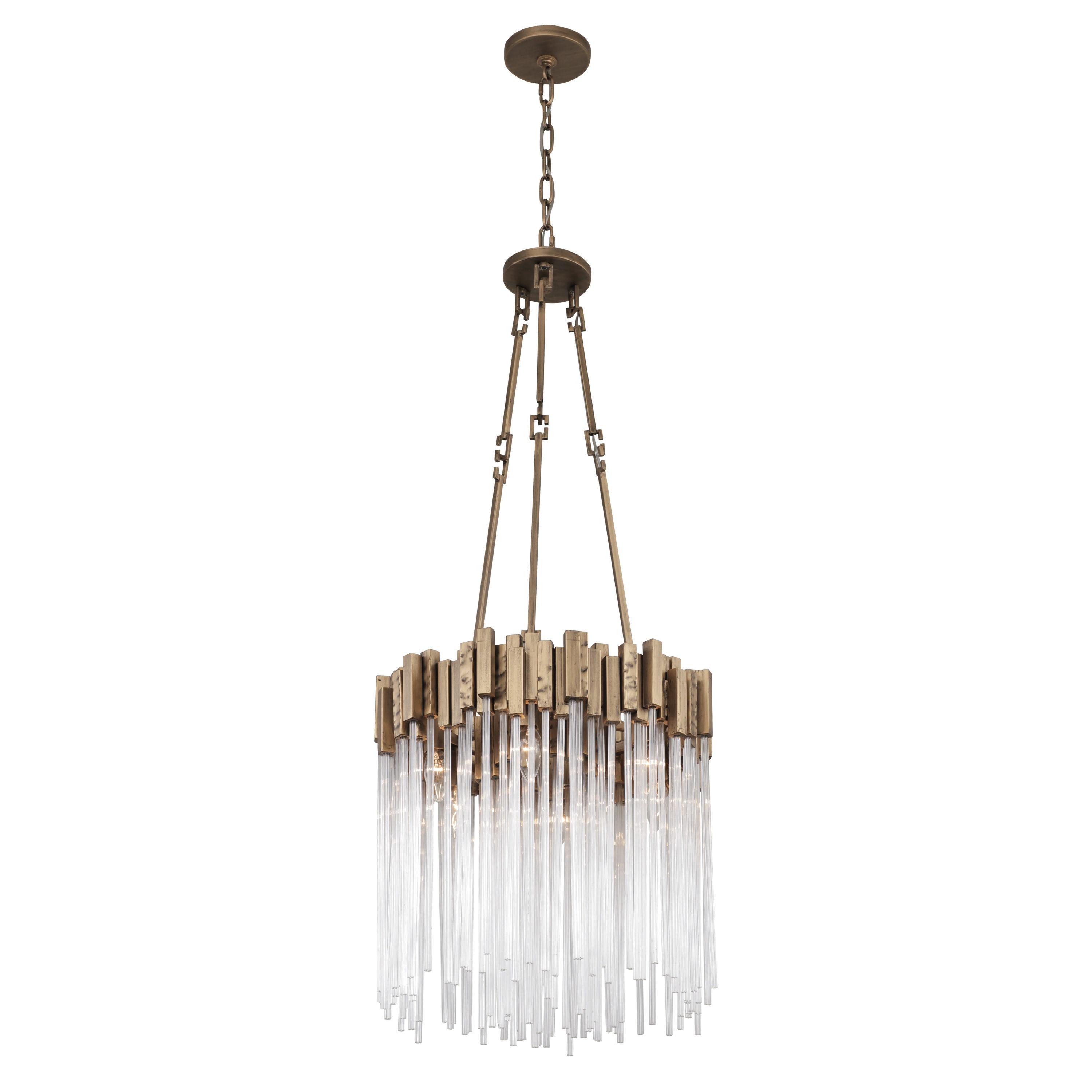Havana Gold 6-Light Glass Pendant Chandelier