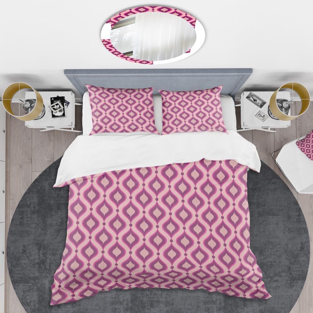 Designart 3-Piece Pink Queen Duvet Cover Set