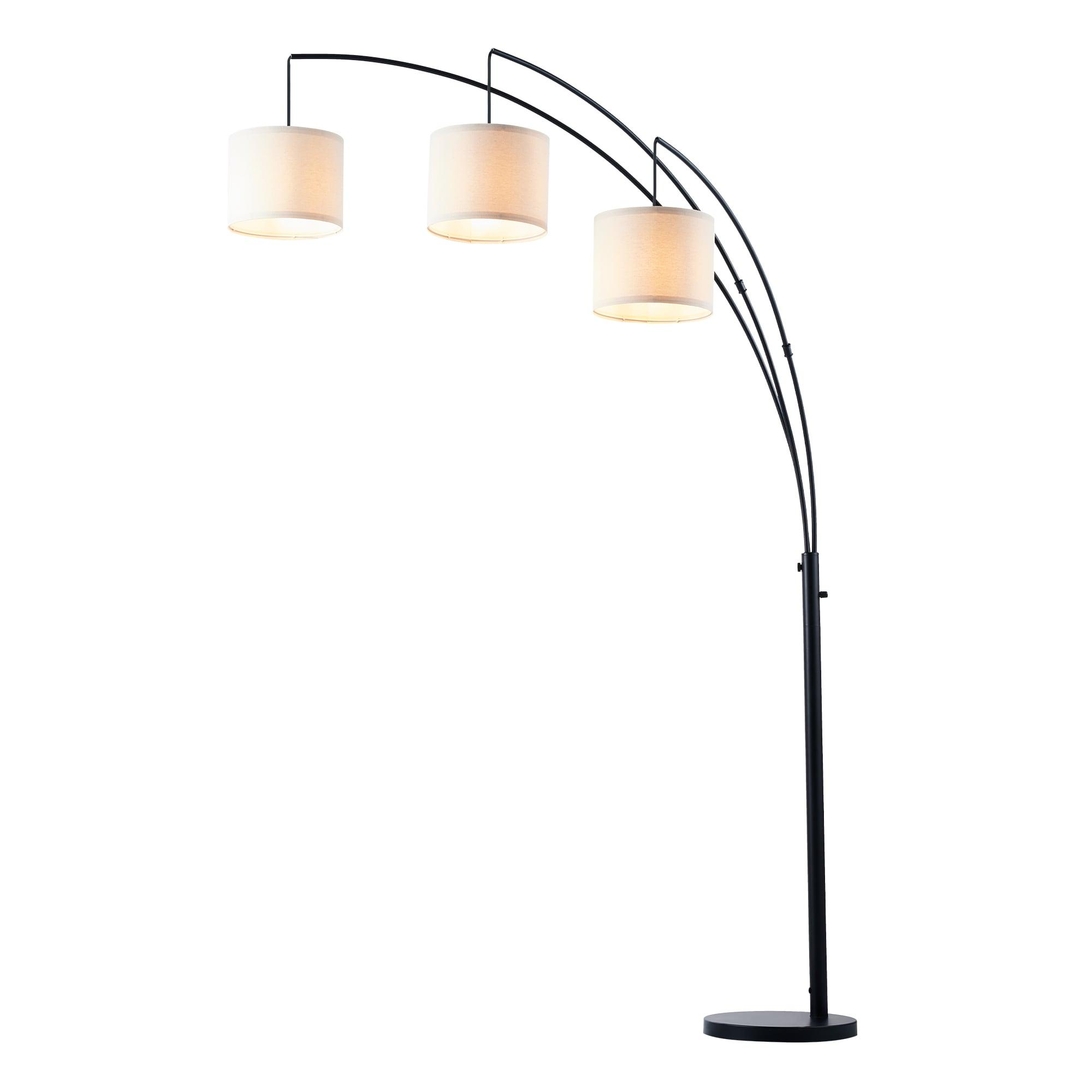 Bestco 83" Modern Arc Floor Lamp with Hanging Drum Shades 3 Light Tree Standing Light
