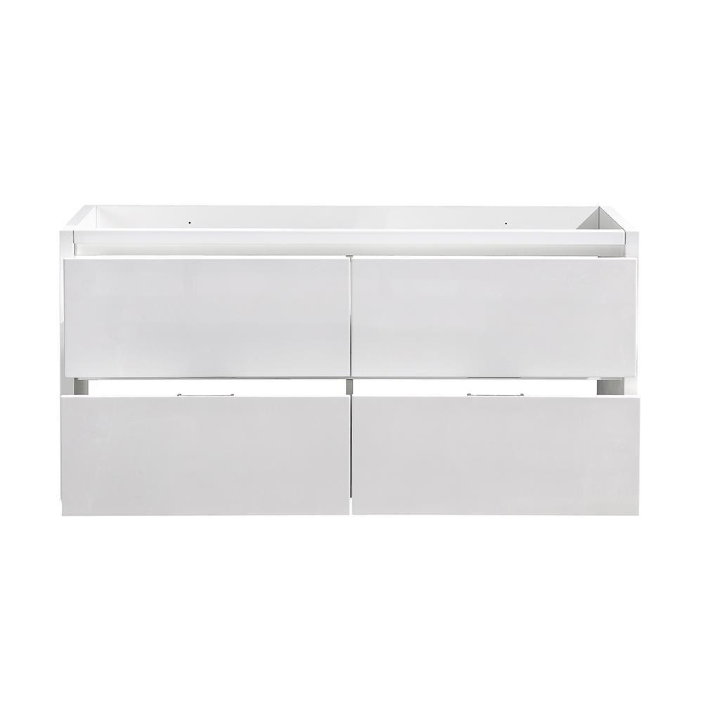 Fresca Valencia 60" Double Sinks Wood Bathroom Cabinet in Glossy White