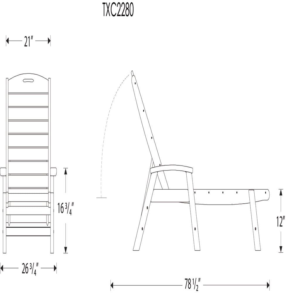 Yacht Club Chaise with Arms - Stackable