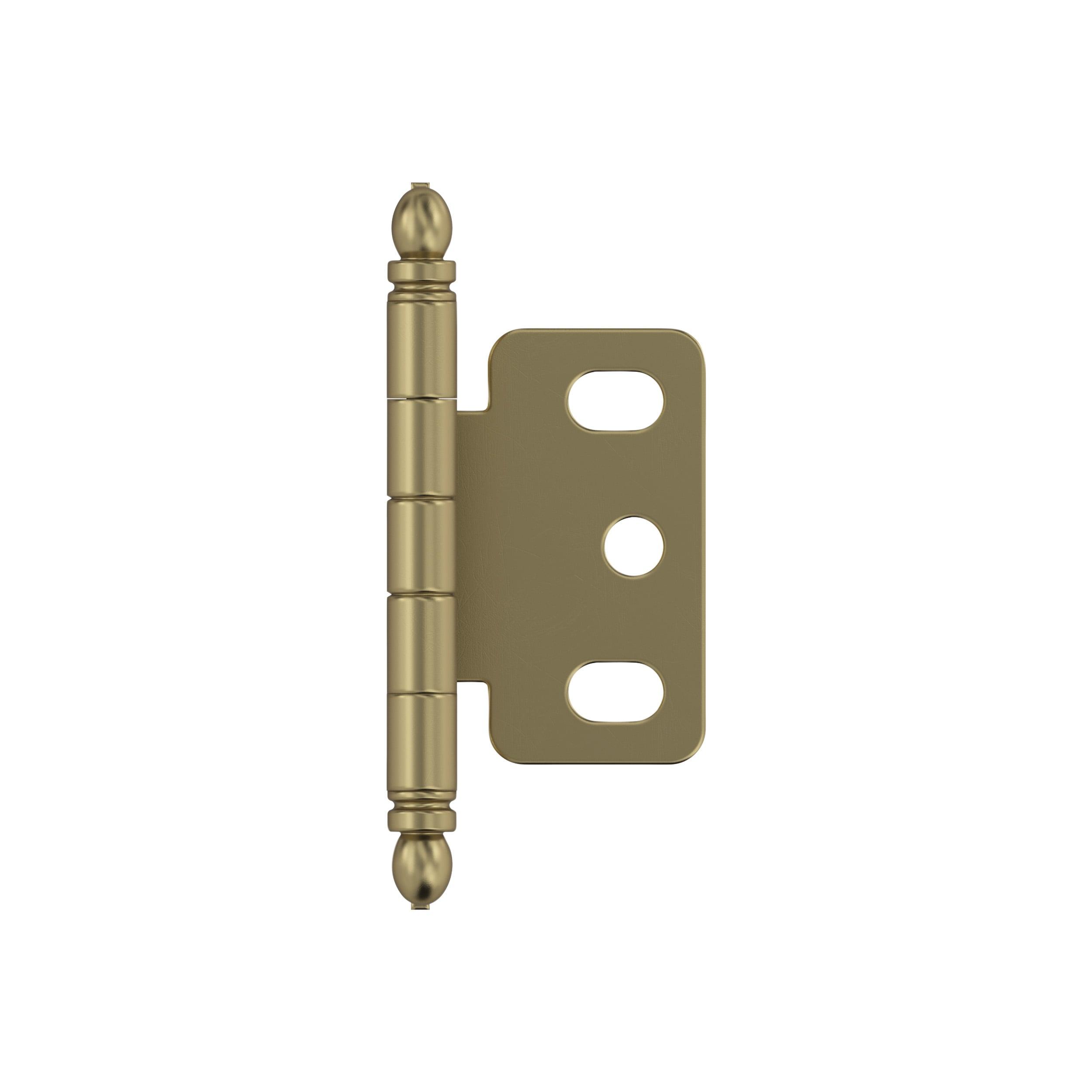 Golden Champagne 3/4 in. (19 mm) Door Thickness Full Inset, Partial Wrap Ball Tip Cabinet Hinge - Single Hinge