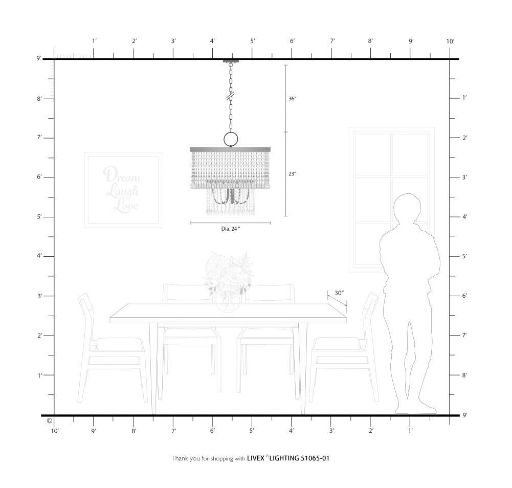Livex Lighting Elizabeth 5 - Light Pendant in  Antique Brass