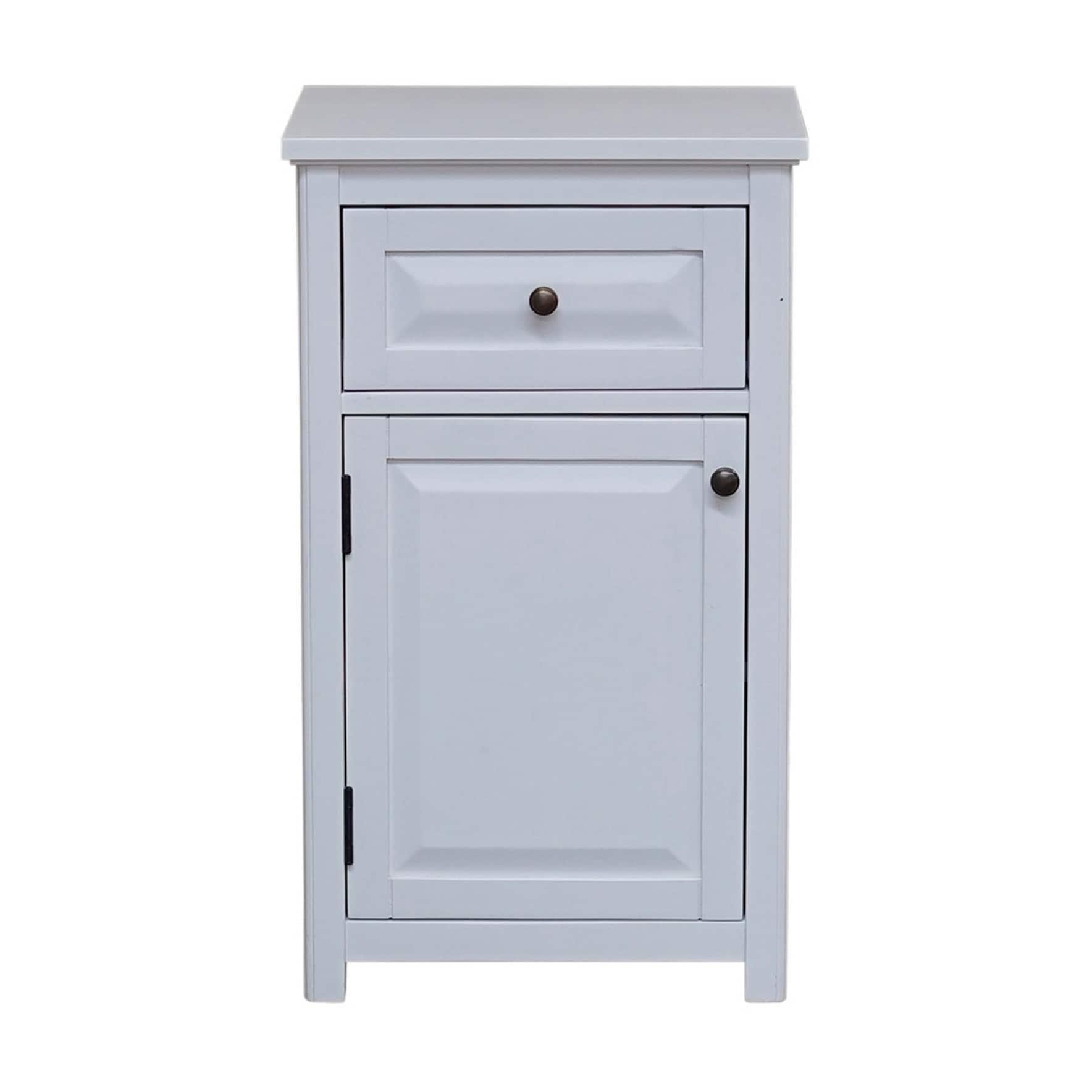 Alaterre Furniture Dorset Bathroom Storage Tower with Open Upper Shelves, Lower Cabinet and Drawer: Hardwood Linen Tower