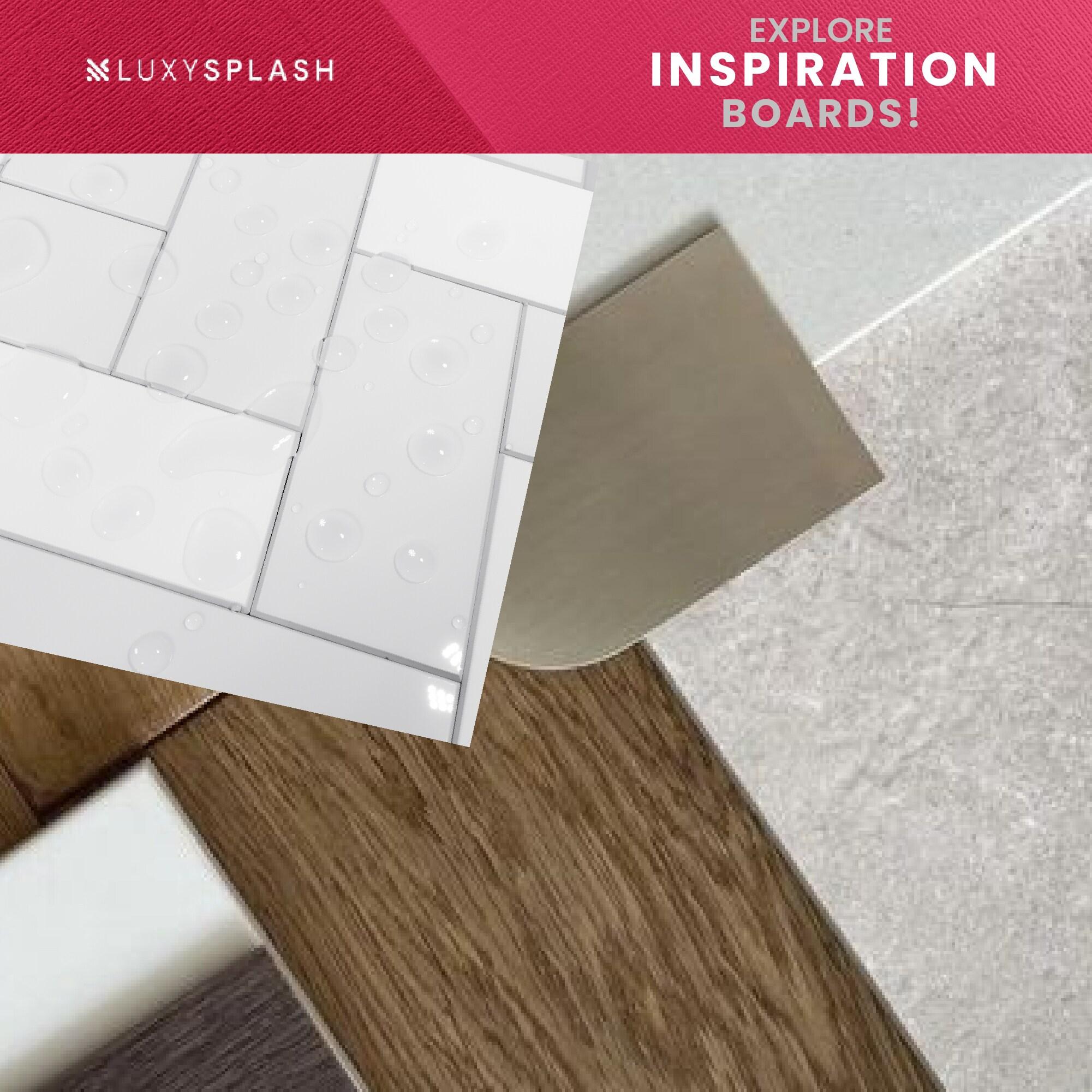LuxySplash Drita 12-in x 18-in Ultra-Glossy Stone Composite Peel and Stick Wall Tile (3-sq. ft/ Carton)