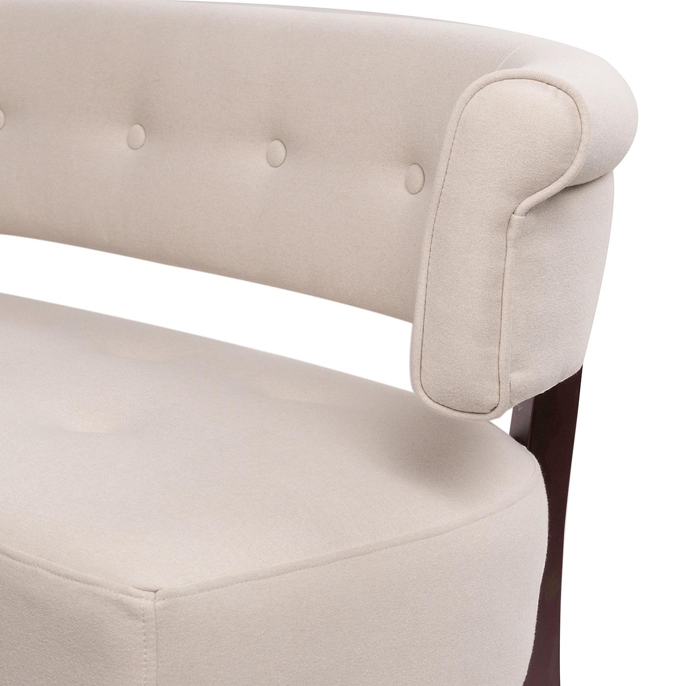 Jennifer Taylor Home Jared Roll Arm Tufted Polyester Fabric Bench, Sky Neutral Beige