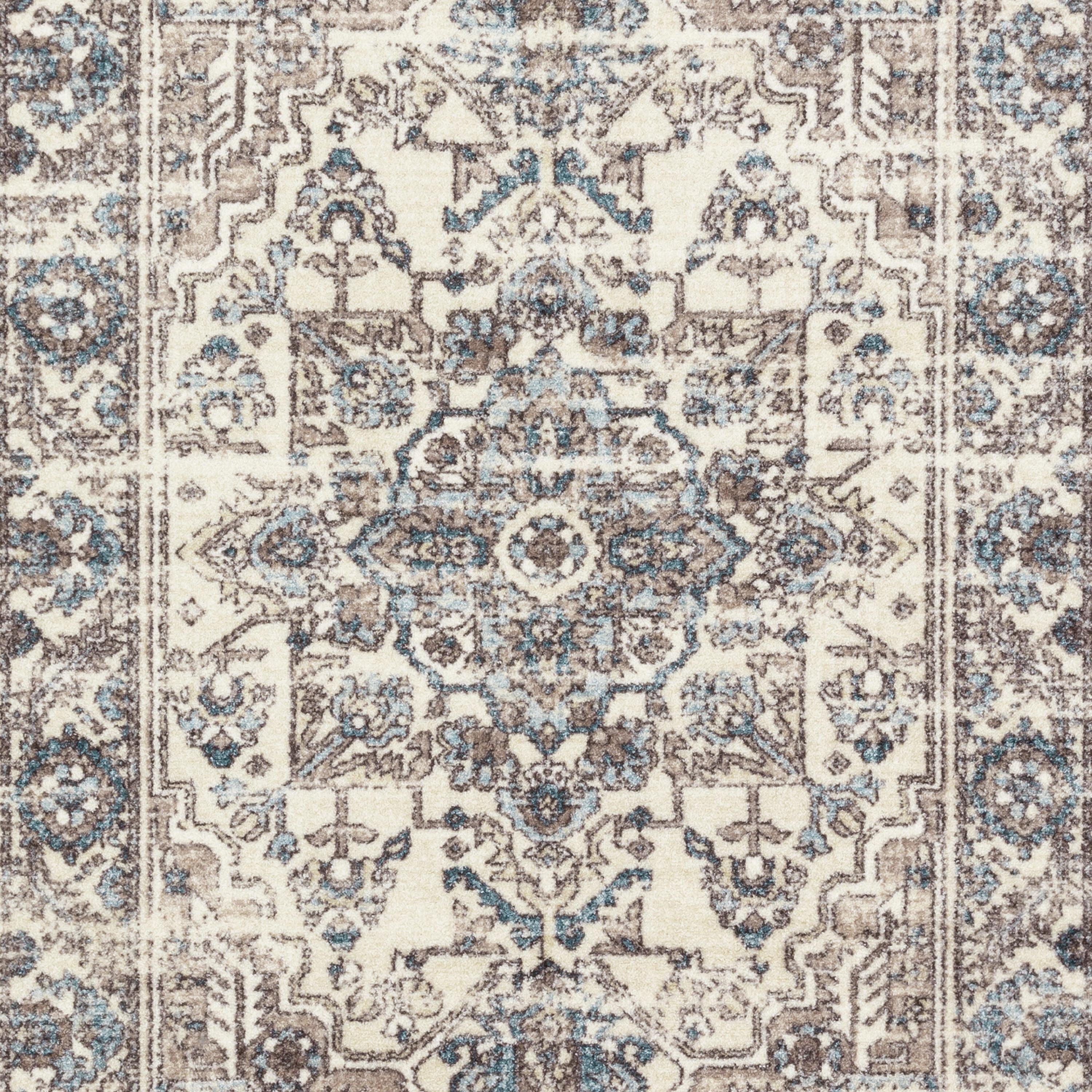 Maples Rugs Antique Border Traditional Beige Ivory Indoor Area Rug, 7' x 10'