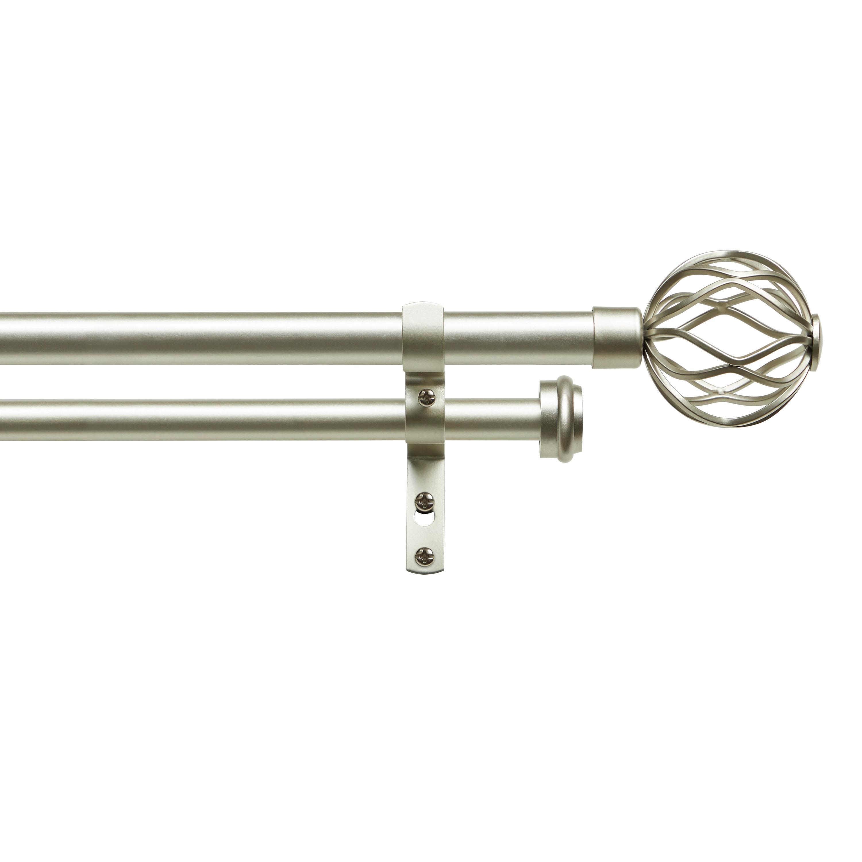 Amalgamated Textiles Ogee Double Window Curtain Rod and Finial Set