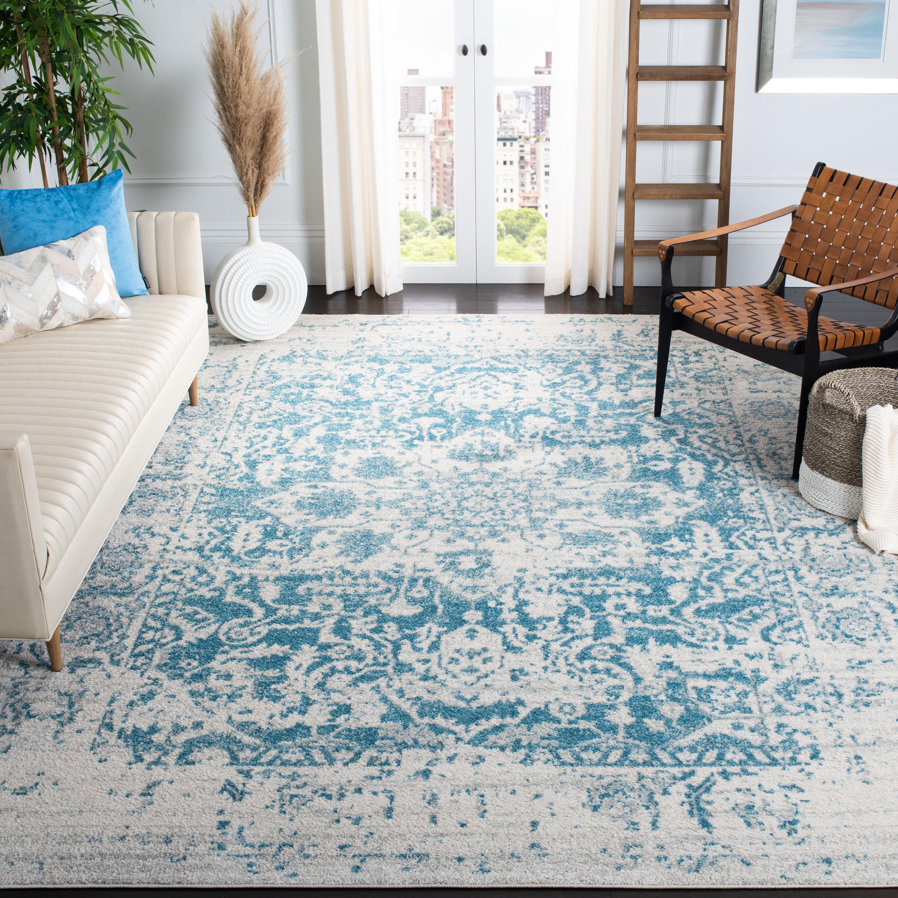 Madison MAD603 Power Loomed Indoor Area Rug - Teal/Ivory - 8'x10' - Safavieh