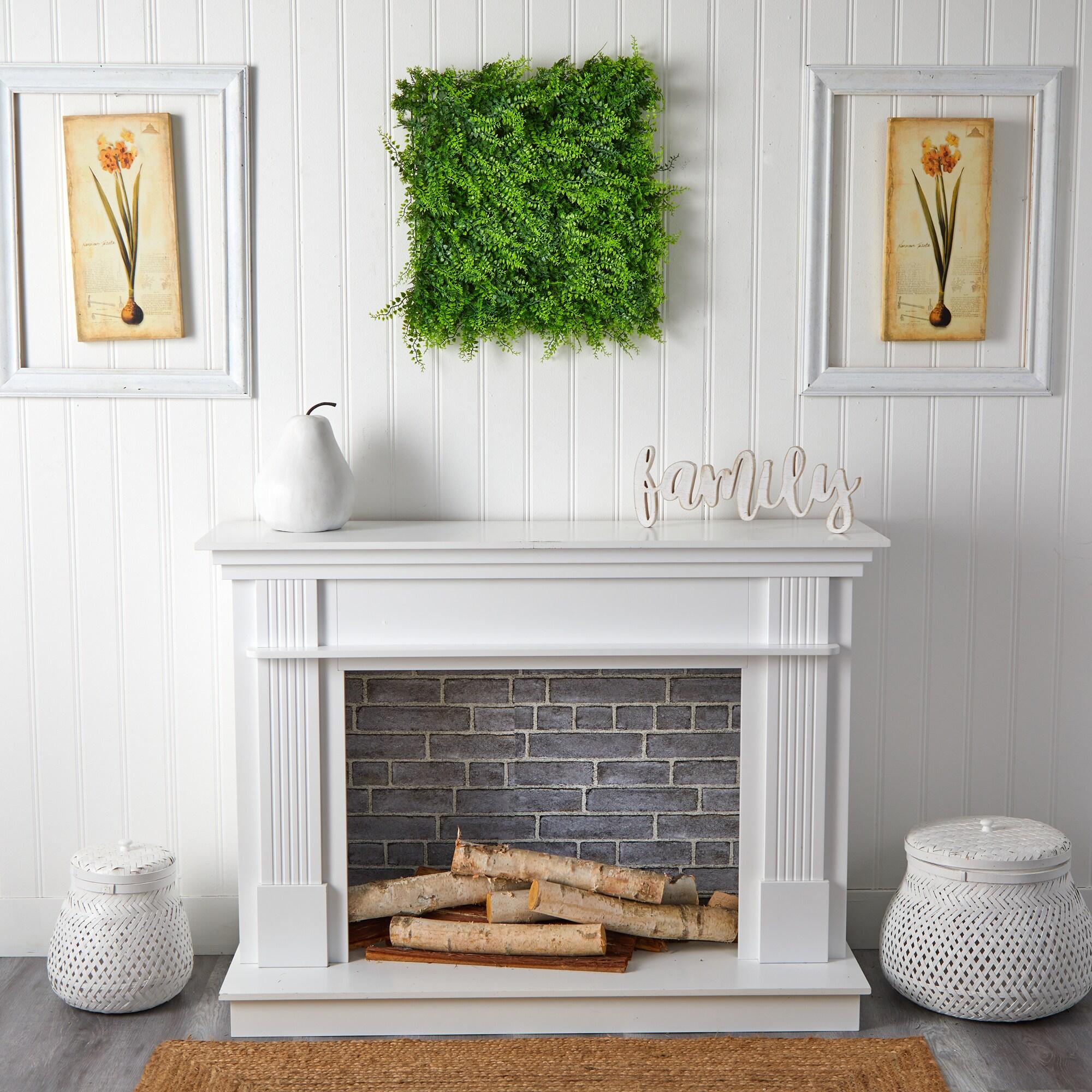 20" X 20" Lush Mediterranean Artificial Fern Wall Panel - Nearly Natural: UV Resistant, Indoor/Outdoor Decor