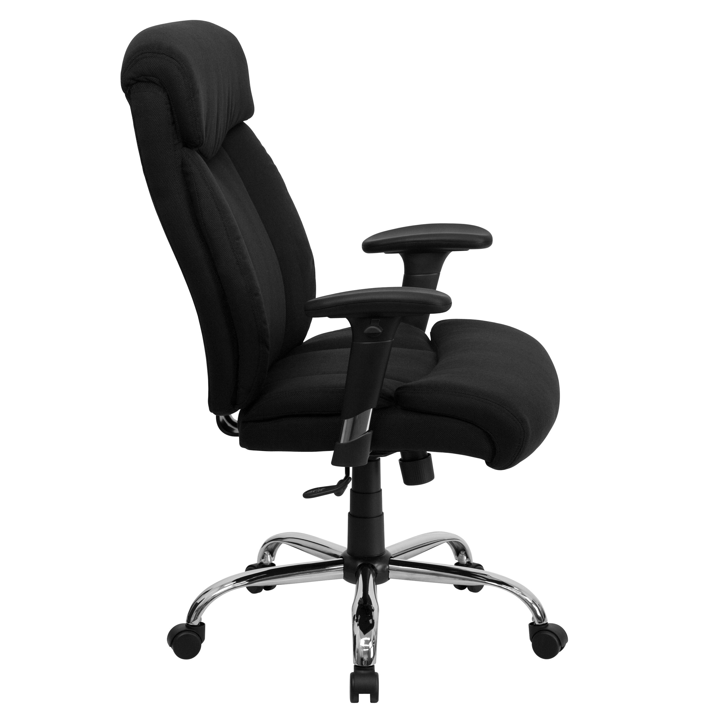 BizChair Big & Tall 400 lb. Rated High Back Black Fabric Executive Ergonomic Office Chair with Full Headrest and Adjustable Arms