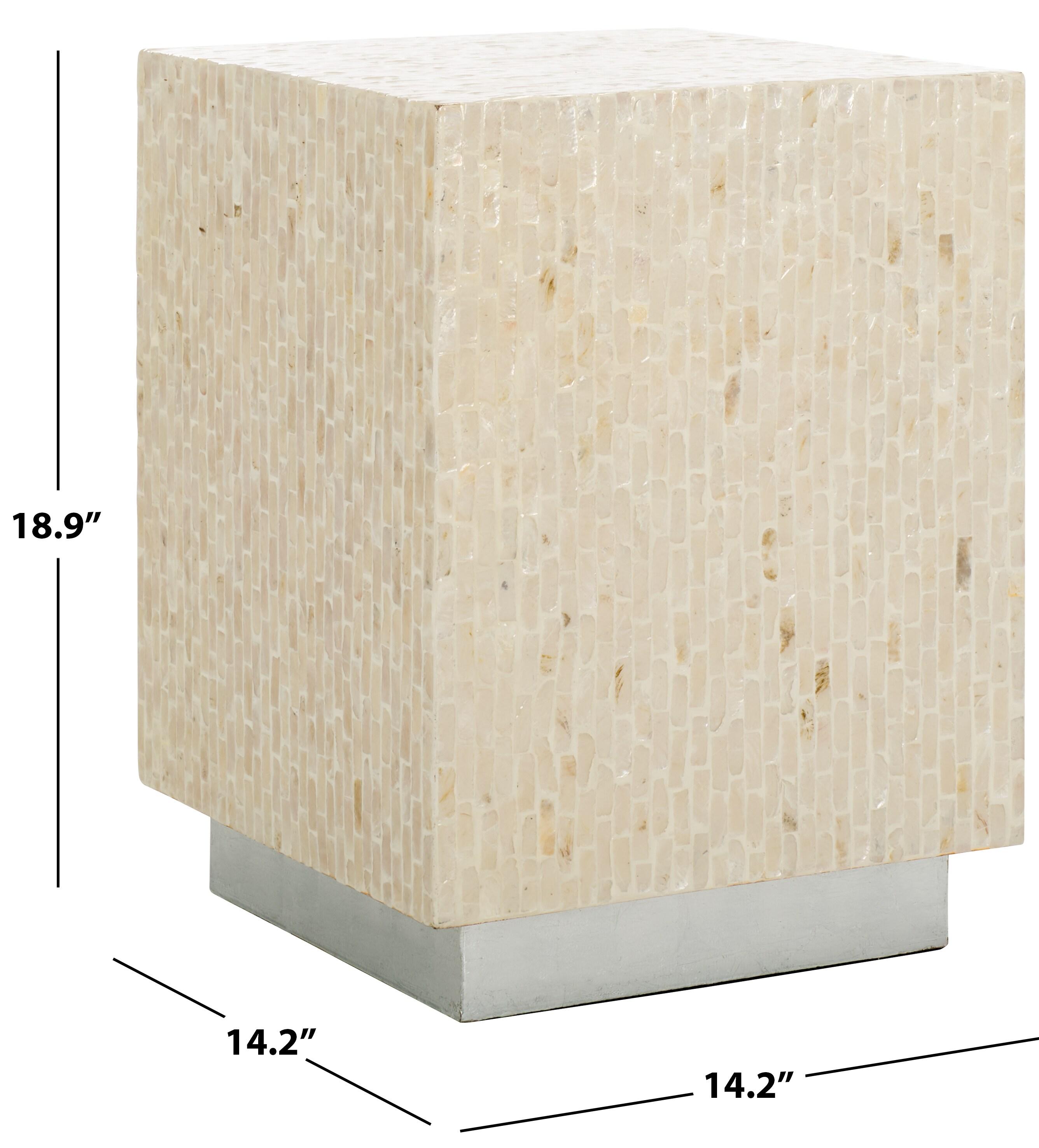 Scarlett Square Accent Table - ACC1809A - Natural/Silver - Safavieh