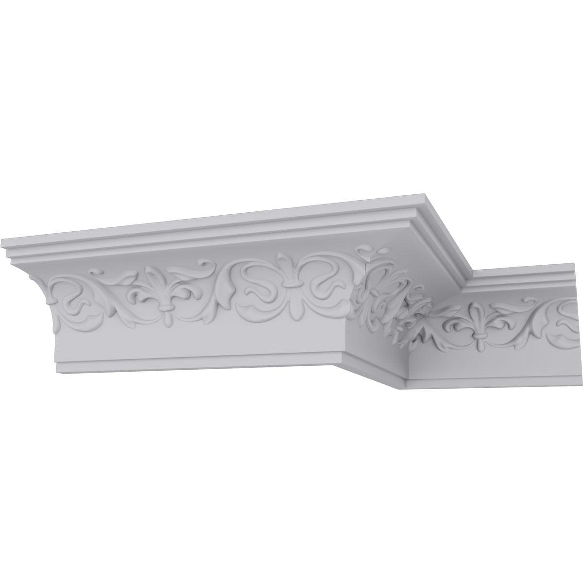 3 1/4"H x 3 1/2"P x 4 5/8"F x 94 1/2"L Fleur-de-lis Crown Moulding