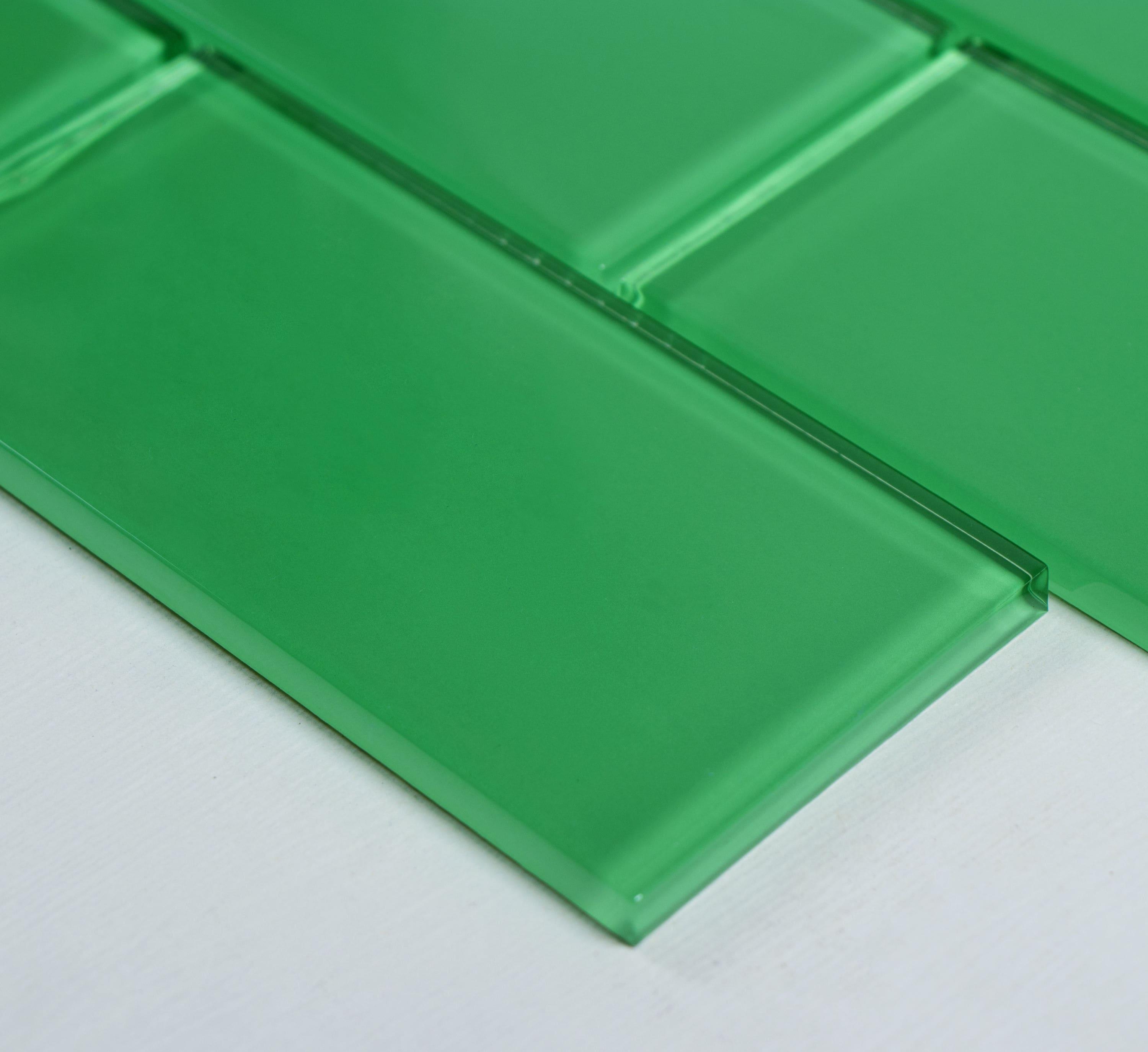 Premium 3" x 6" Straight Edge Glass Mosaic Subway Tile