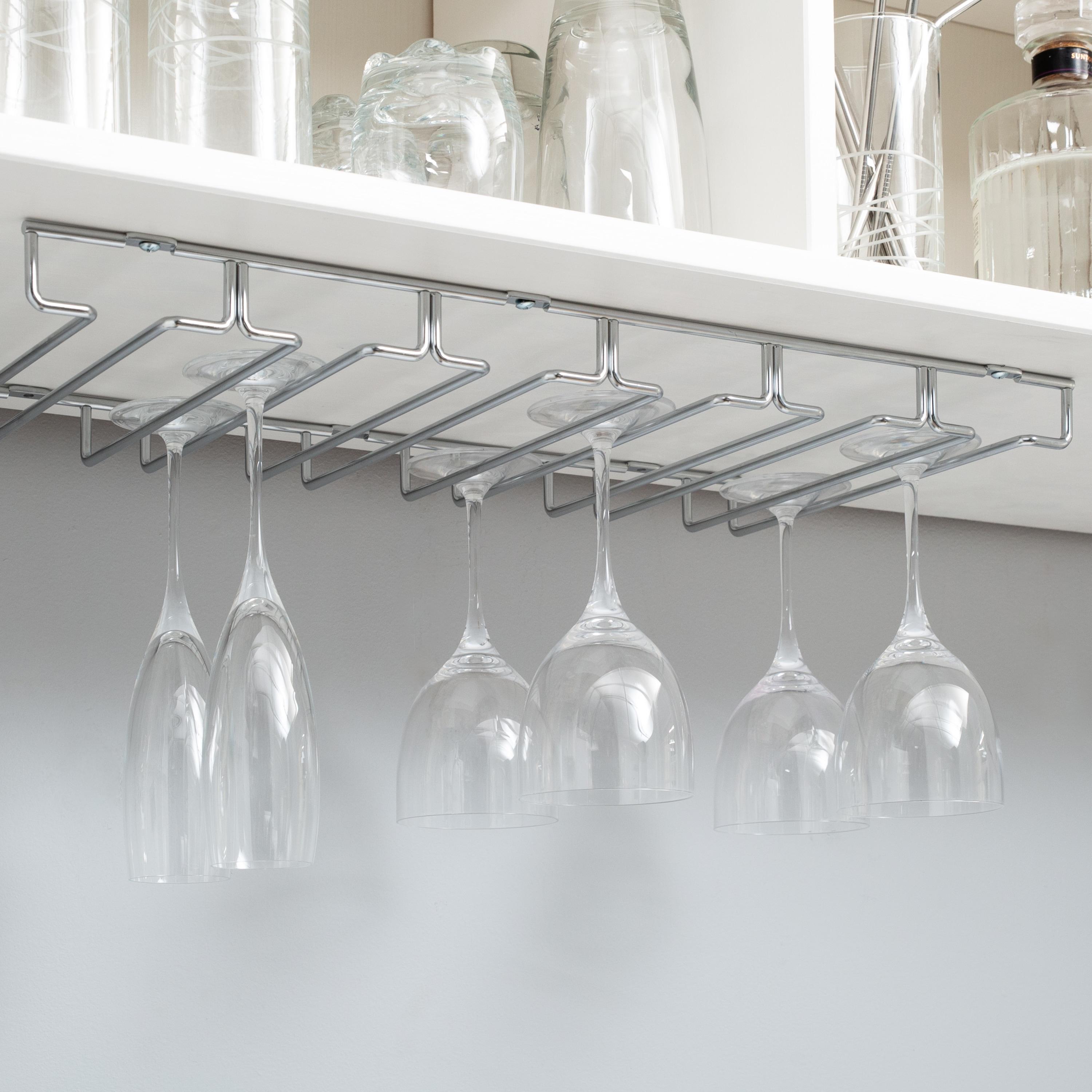 Organize It All Metal Stemware Rack in Chrome