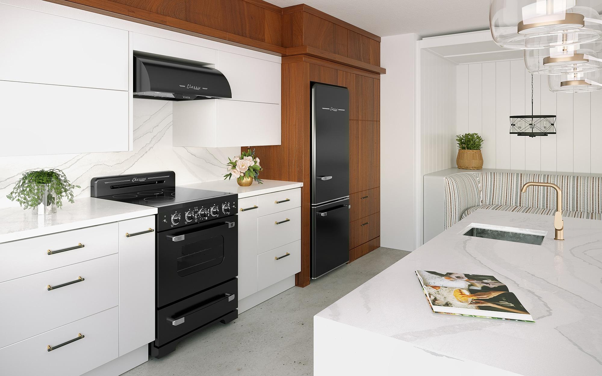 Unique Classic Retro 30" 3.9 cu/ft Freestanding 5-Element Electric Range with Convection Oven