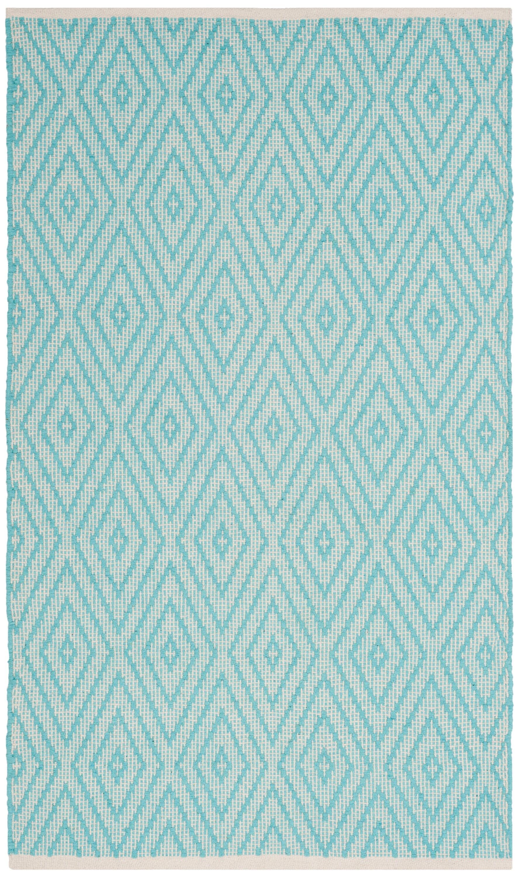 Montauk MTK811 Hand Woven Indoor Accent Rug - Turquoise/Ivory - 3'x5' - Safavieh.