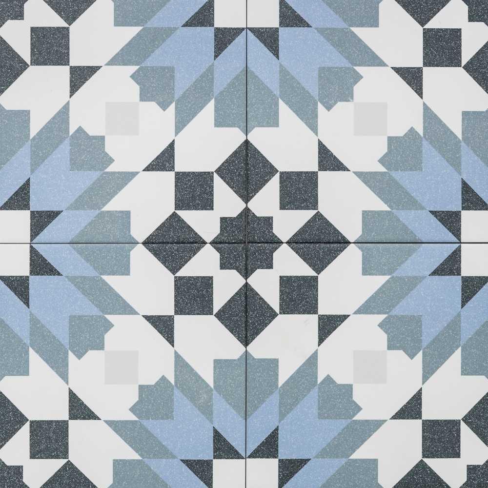 The Tile Life Garden Peony 8x8 Blue Porcelain Floor and Wall Tile - Case of 25 (10.76 Sq. ft.)