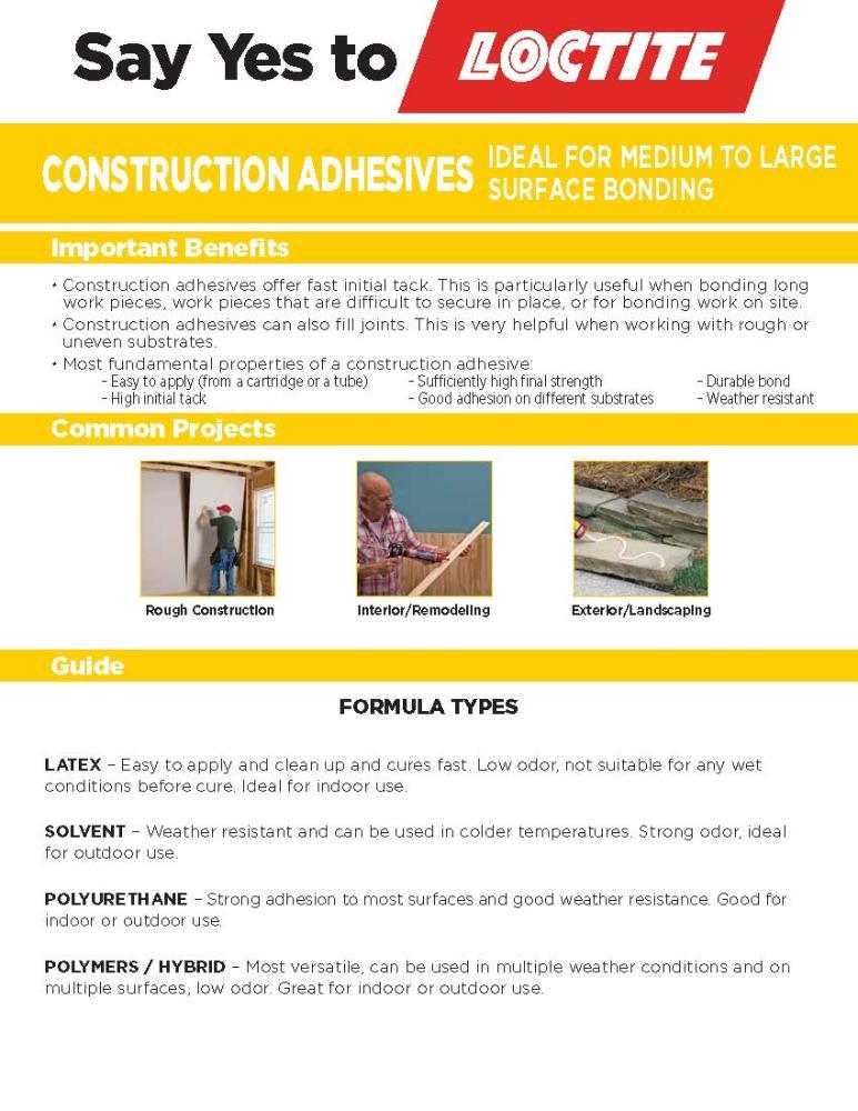 Loctite Power Grab Construction Adhesive Ultimate Crystal Clear, Pack of 1, Clear 2.7 fl oz Tube