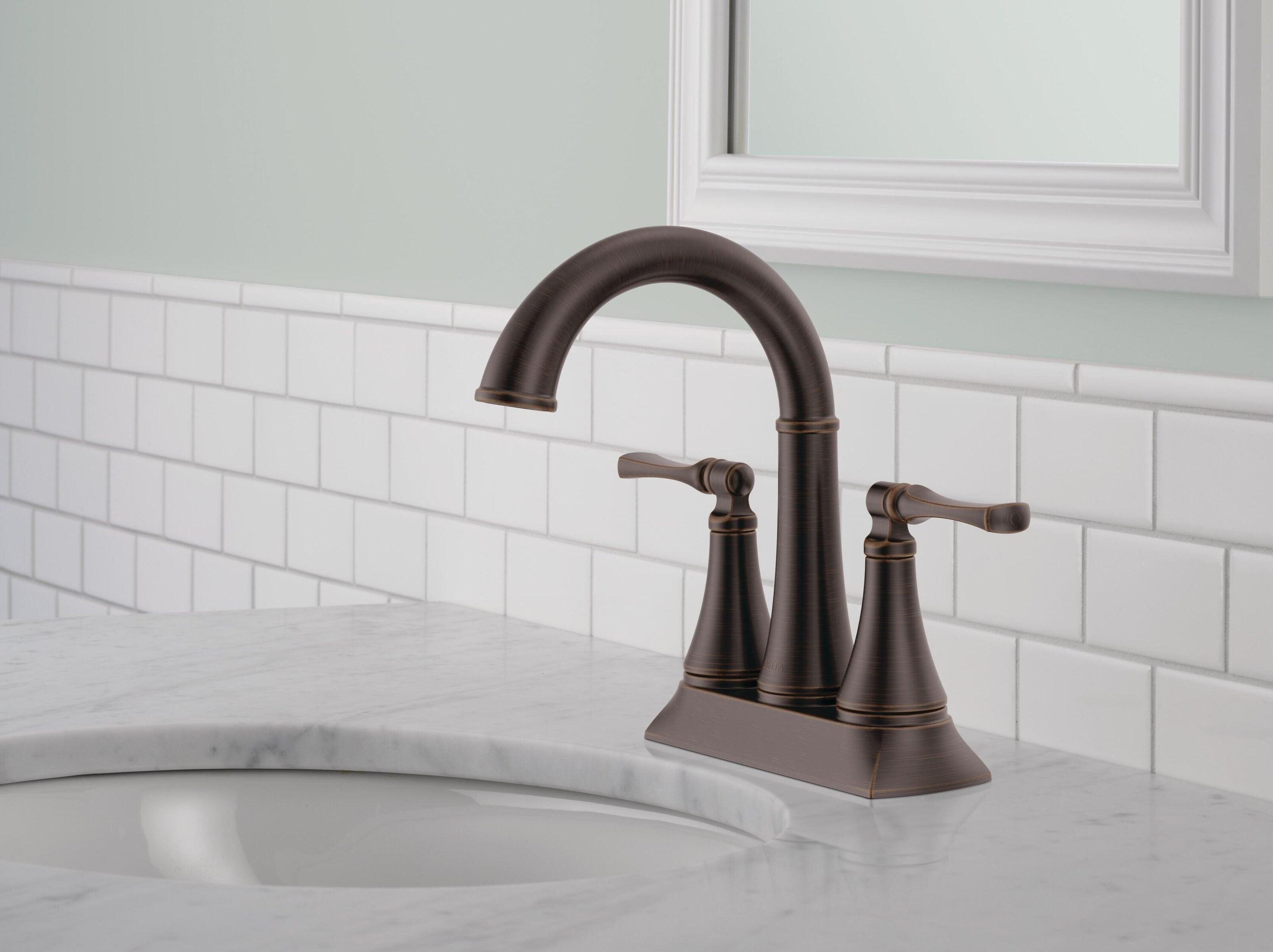 Delta Archdale Venetian Bronze 4-in centerset 2-Handle WaterSense Bathroom Sink Faucet with Drain