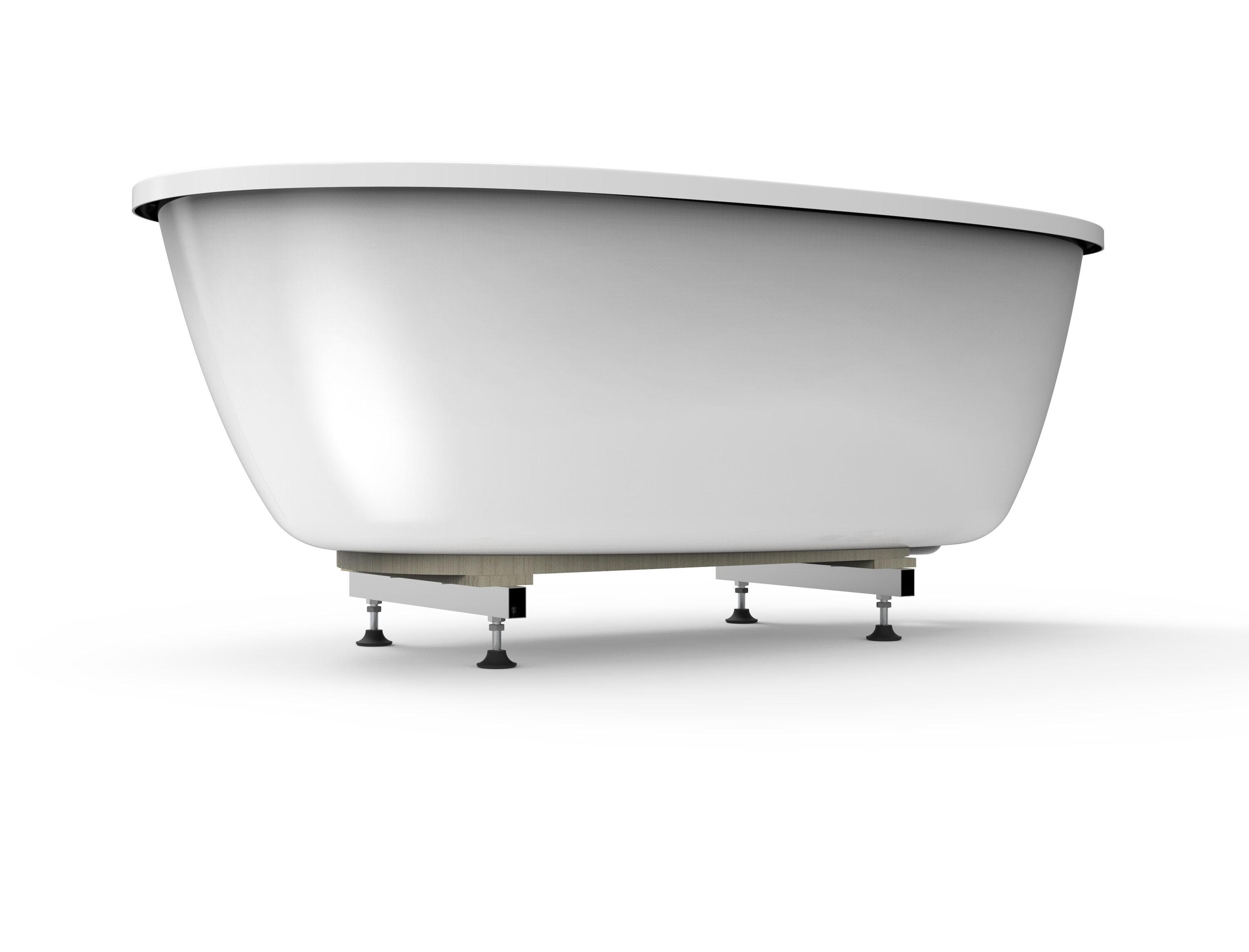 Lyndsay 67" x 32" Freestanding Soaking Acrylic Bathtub with Faucet