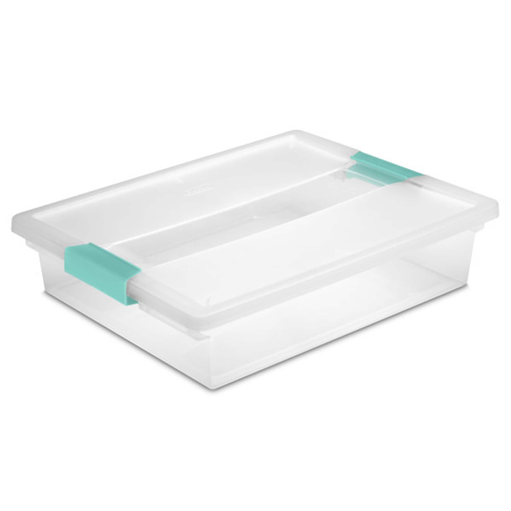 Sterilite Mini Clip Box, Stackable Small Storage Latch Lid Bin, Container Organizes Office, Crafts