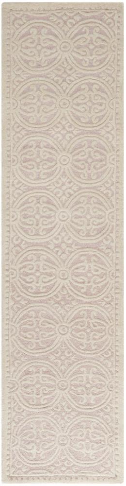 SAFAVIEH Cambridge Leslie Geometric Wool Runner Rug, Light Pink/Ivory, 2'6" x 10'
