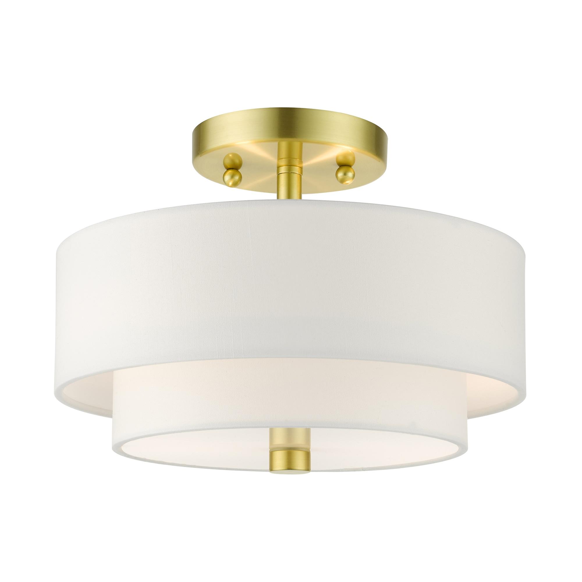 Livex Lighting Meridian 2 - Light Semi-Flush Mount in  Satin Brass