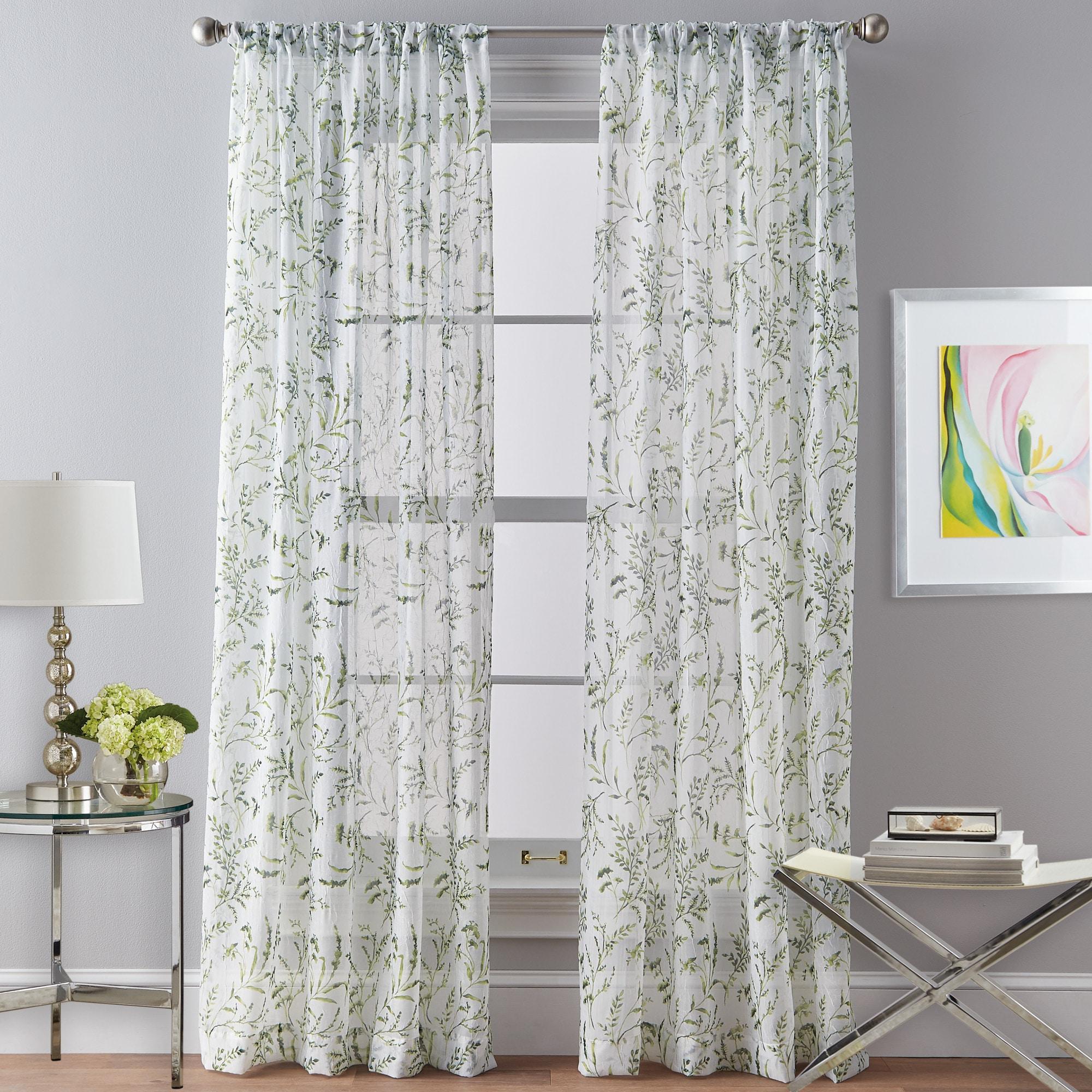 CHF Santa Barbara 84" Curtain Panel, Floral, Green, Adult