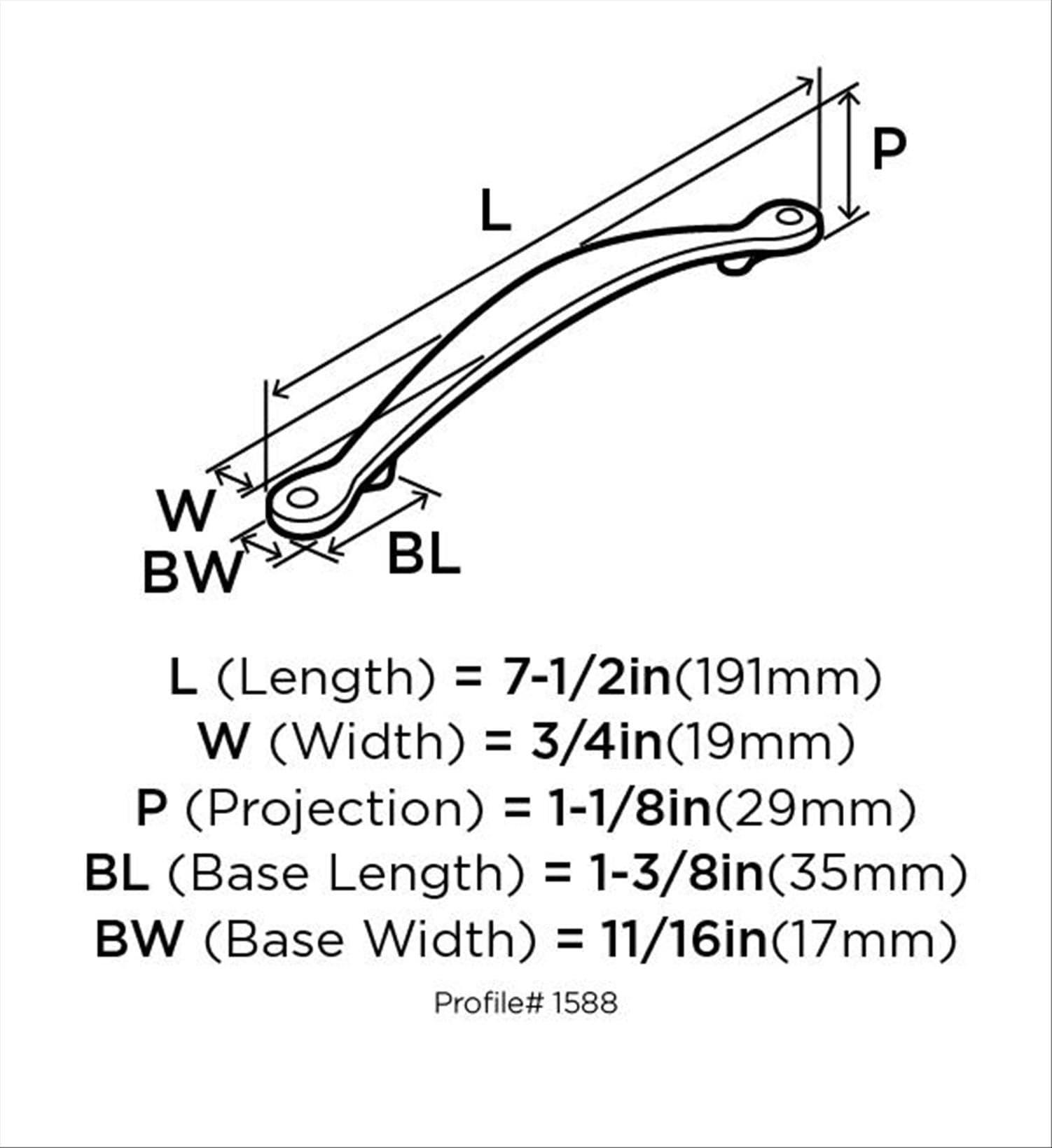 Amerock Inspirations 5-1/16 inch (128mm) Center-to-Center Satin Nickel Cabinet Pull