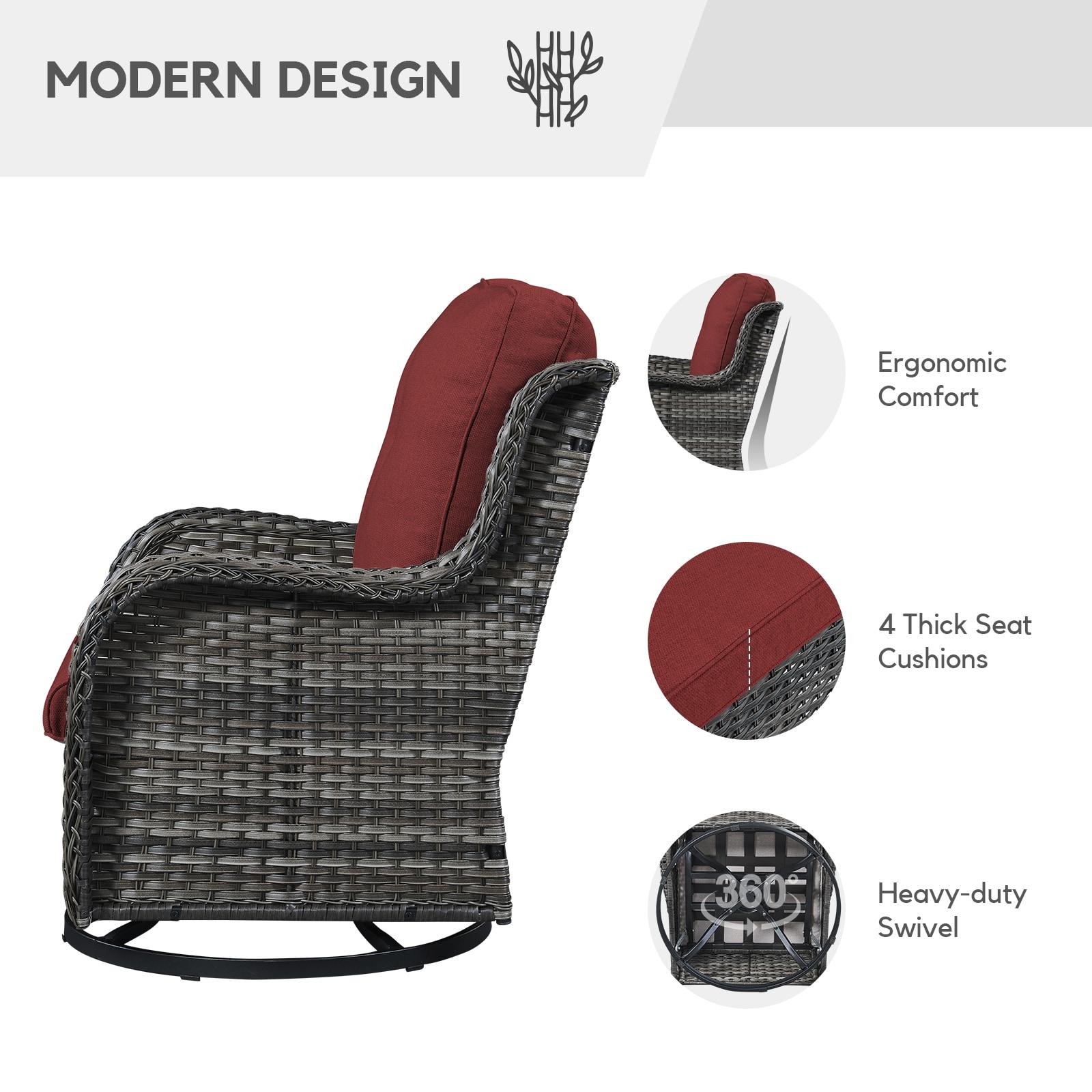 Carolina Outdoor Wicker Swivel Glide Chair with Cushions