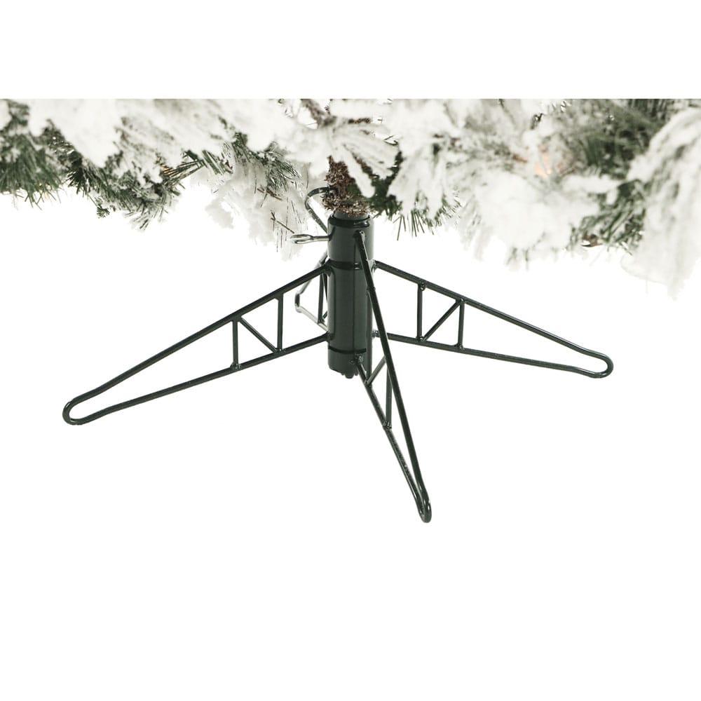 Fraser Hill Farm 6.5-Foot Pre-Lit Snow Flocked Snowy Pine Christmas Tree, Smart Lights